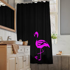 385 - tsgabrielle® • Flamant Rose • Duschvorhang • Schwarz • 180 x 188 cm