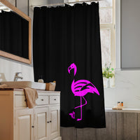 tsgabrielle® • Flamant Rose • Duschvorhang • Schwarz • 180 cm x 188 cm