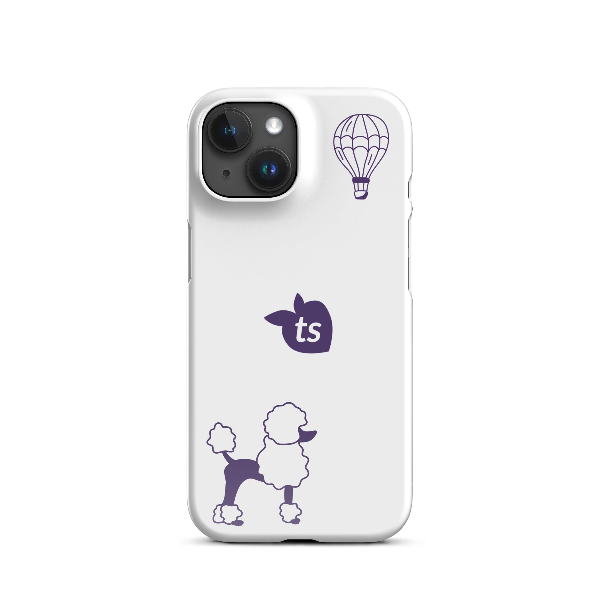 tsgabrielle® • Paris - Le Chien • Snap Case Compatible with iPhone® • White • Latest Models • iPhone 15 White Back cover