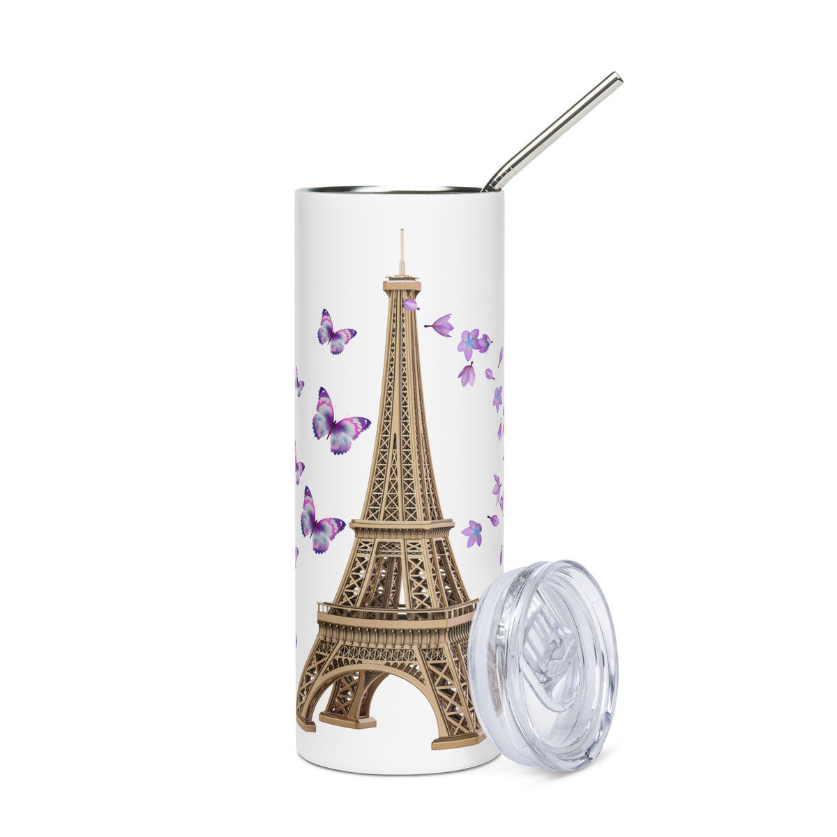 tsgabrielle® • Paris - La Tour Eiffel • Tumbler • Stainless Steel • White • 20 oz •
