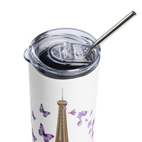 tsgabrielle® • Paris - La Tour Eiffel • Tumbler • Stainless Steel • White • 20 oz •