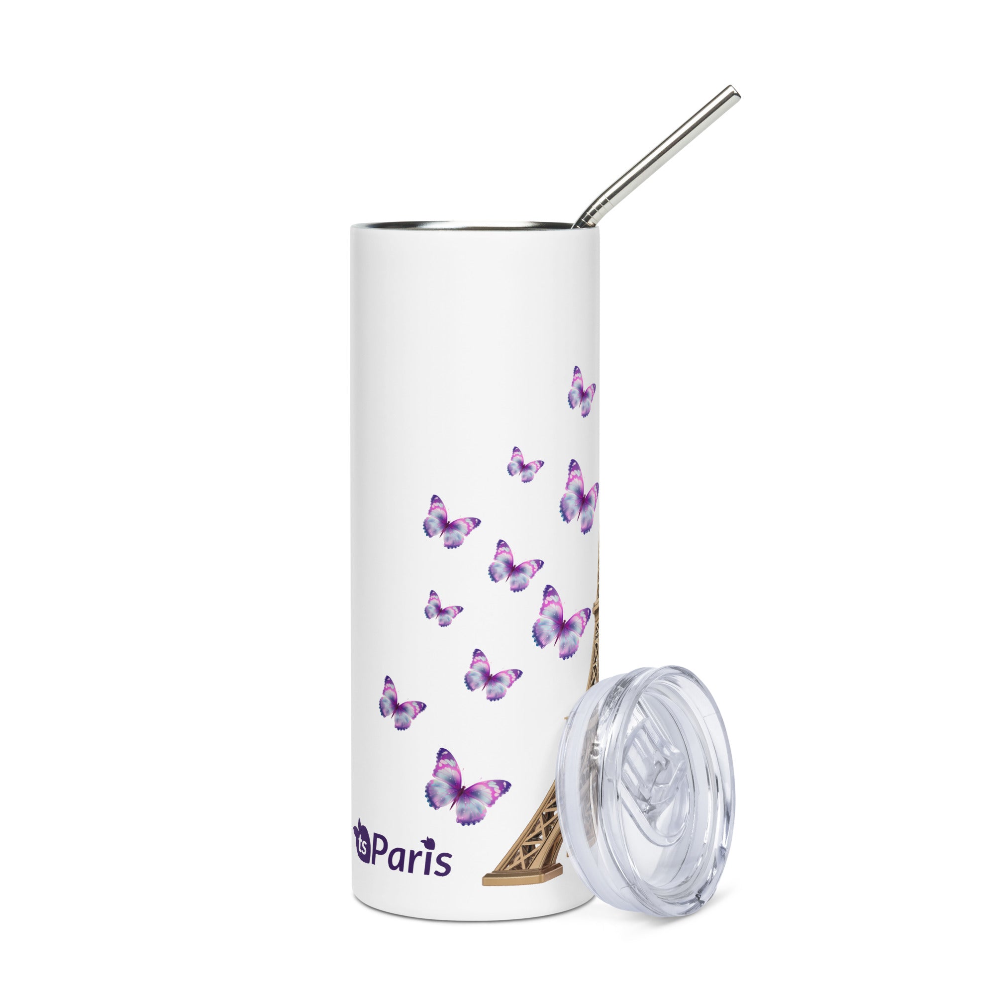 tsgabrielle® • Paris - La Tour Eiffel • Tumbler • Stainless Steel • White • 20 oz •