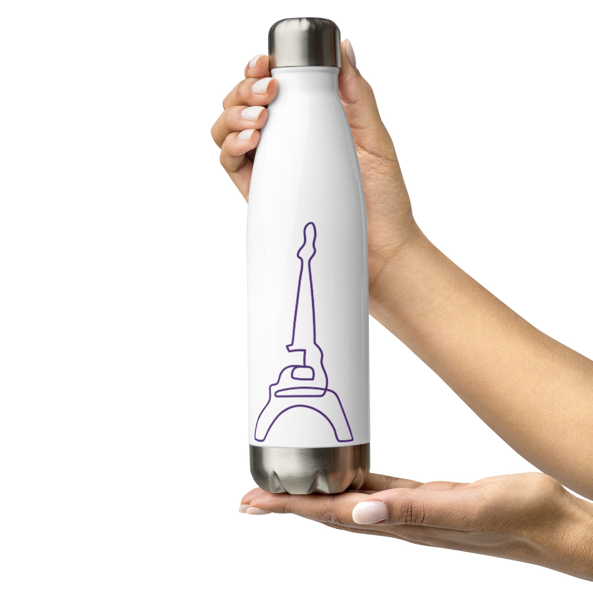 tsgabrielle® • Paris - La Tour Eiffel • Water Bottle • White • Stainless Steel • 17 oz •