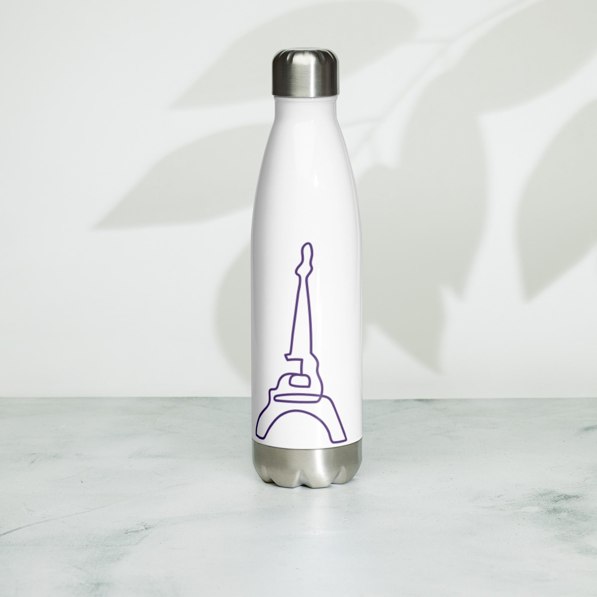 tsgabrielle® • Paris - La Tour Eiffel • Water Bottle • White • Stainless Steel • 17 oz •
