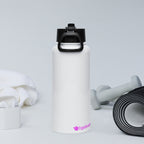 tsgabrielle® • Flamant Rose • Water Bottle with a Straw Lid • Stainless Steel • White • 32 oz