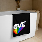 402 - tsgabrielle® • Pride 25 - Love • Handtuch •Schwarz • 76 x 152 cm