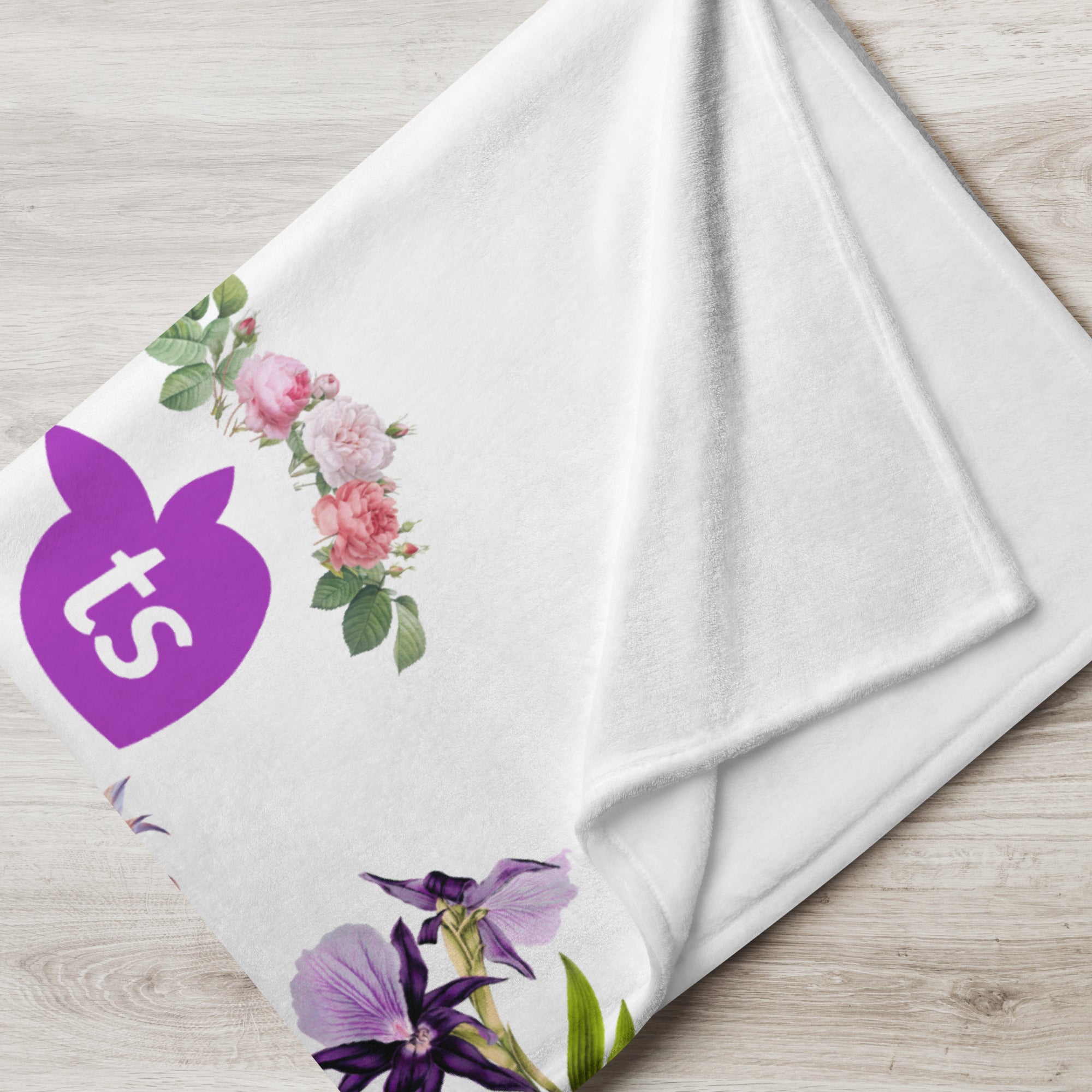tsgabrielle® • TransFLOWer • Throw Blanket • White • 3 Sizes •
