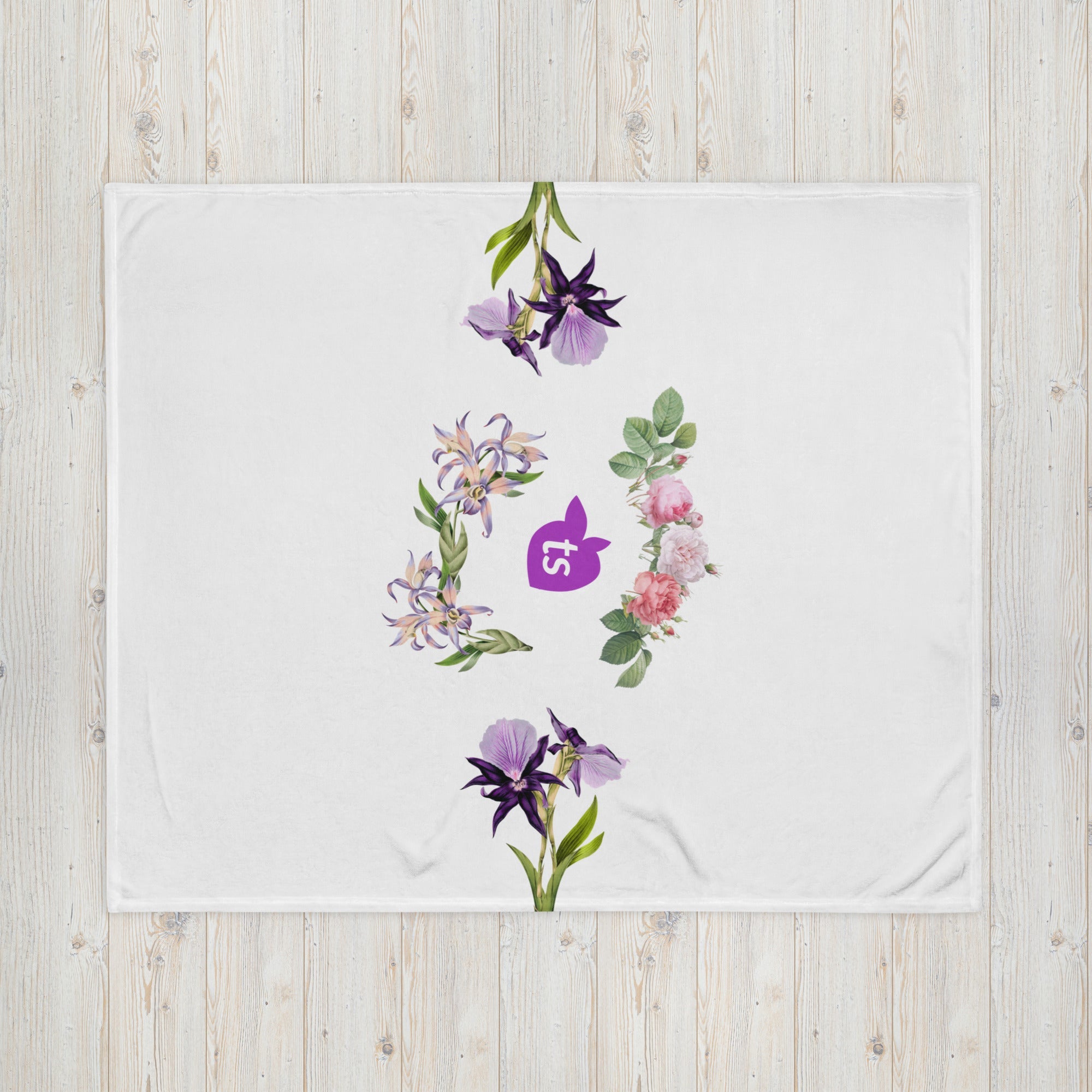 tsgabrielle® • TransFLOWer • Throw Blanket • White • 3 Sizes •