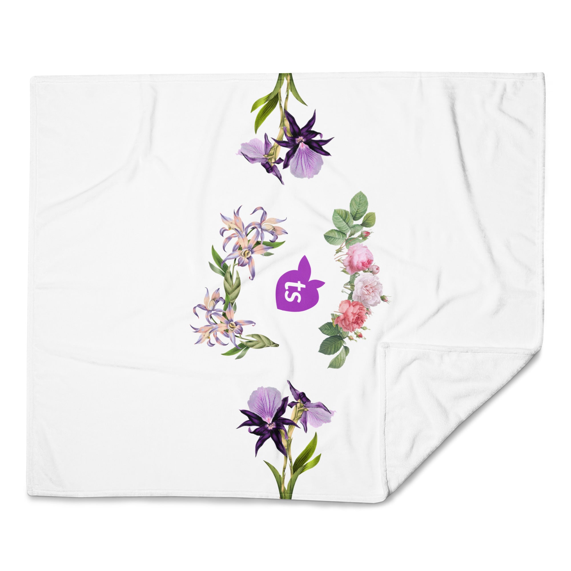 tsgabrielle® • TransFLOWer • Throw Blanket • White • 3 Sizes •