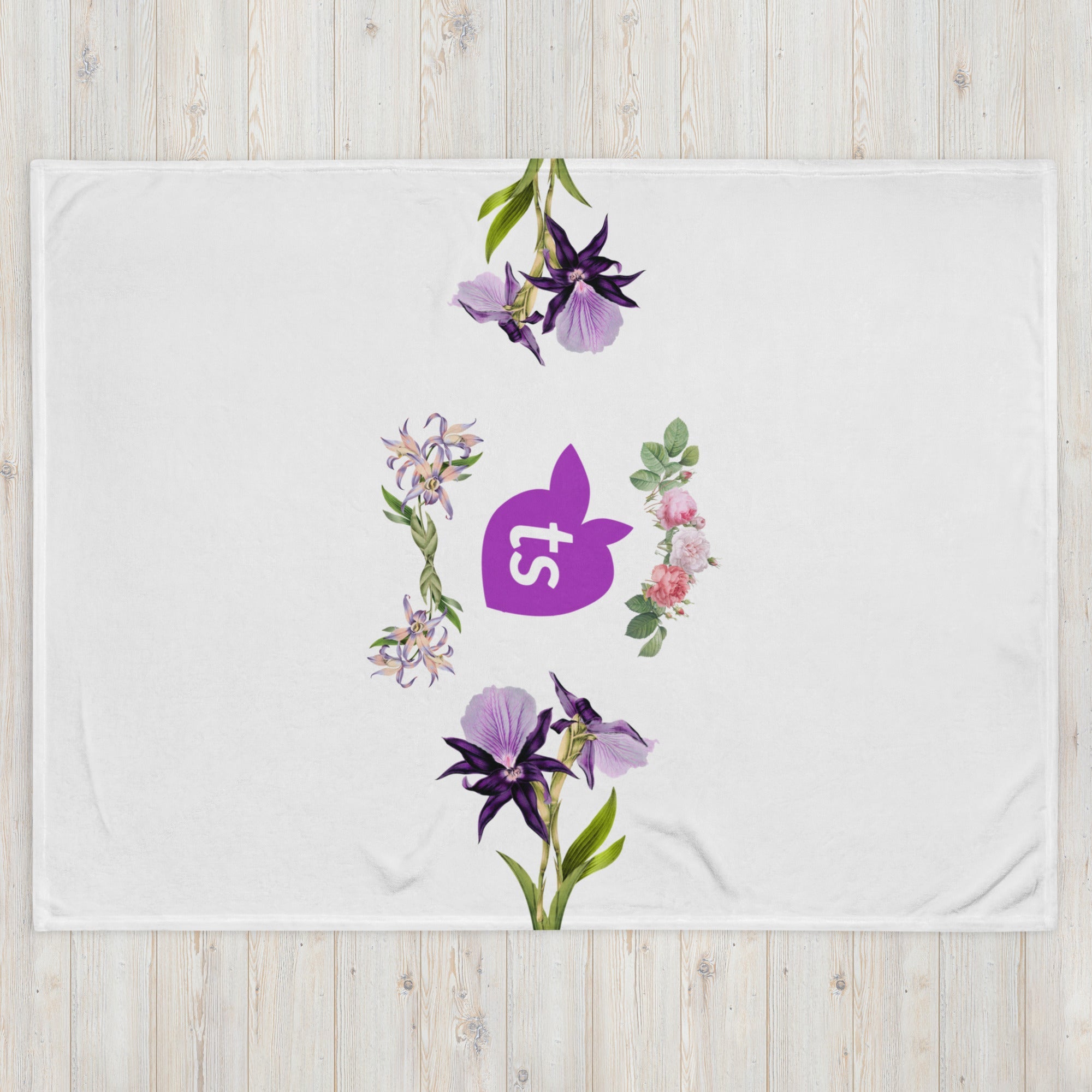 tsgabrielle® • TransFLOWer • Throw Blanket • White • 3 Sizes •