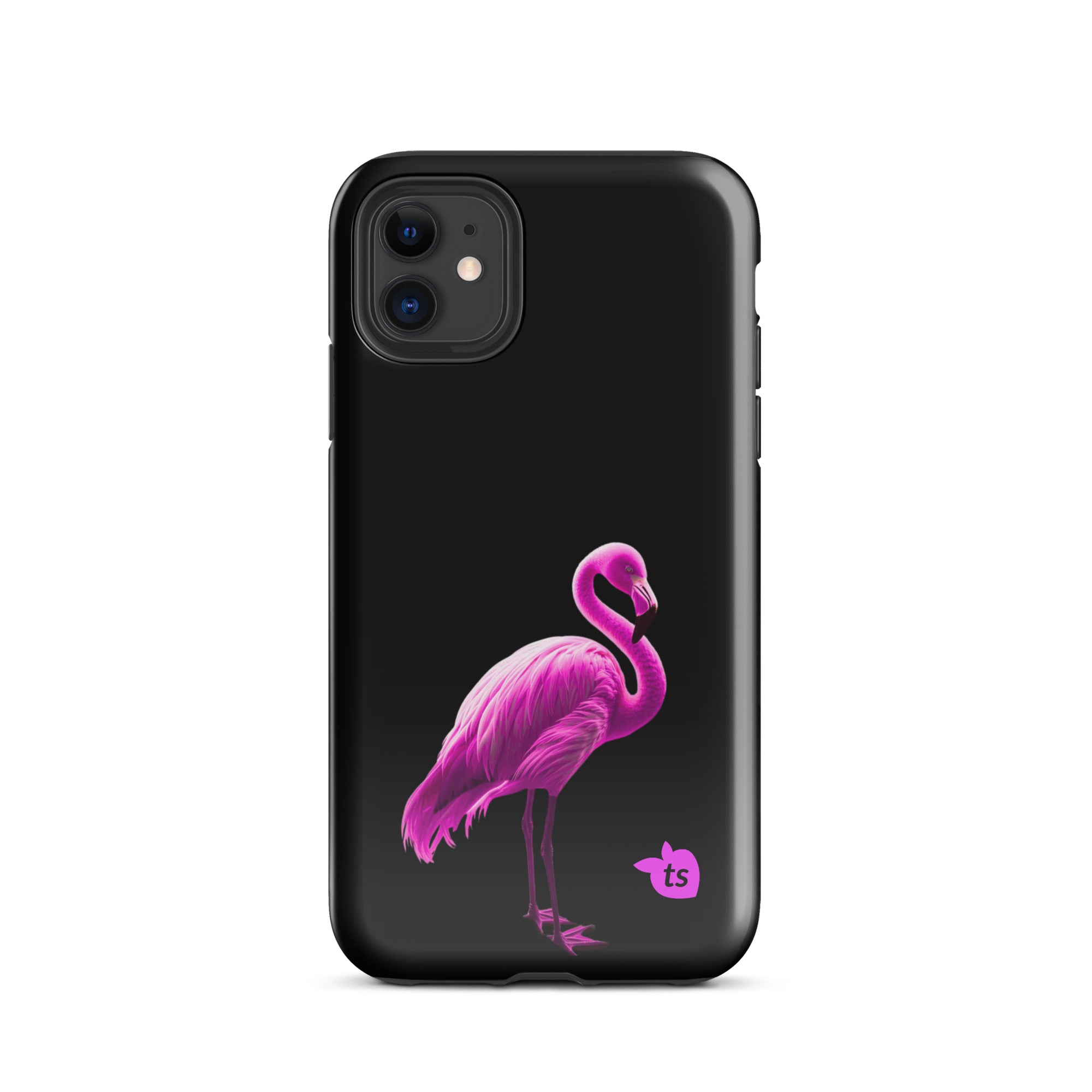tsgabrielle® • Flamant🦩 Rose • Tough Case Compatible with iPhone® • Latest Models • iPhone 11 Gloss Black