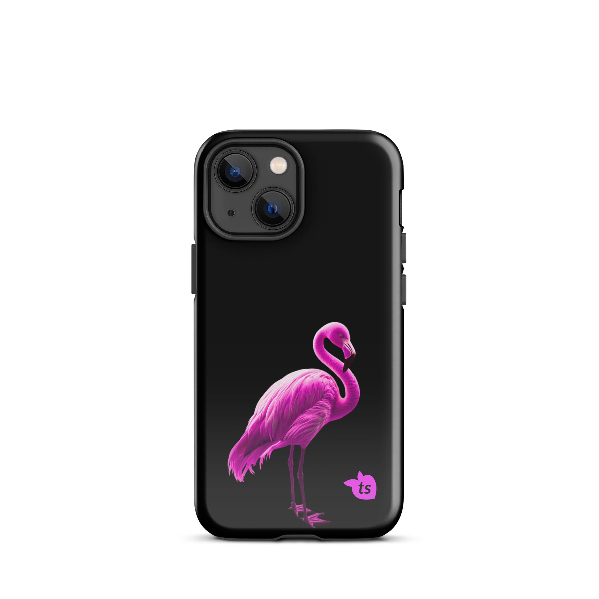 tsgabrielle® • Flamant🦩 Rose • Tough Case Compatible with iPhone® • Latest Models • iPhone 13 mini Gloss Black