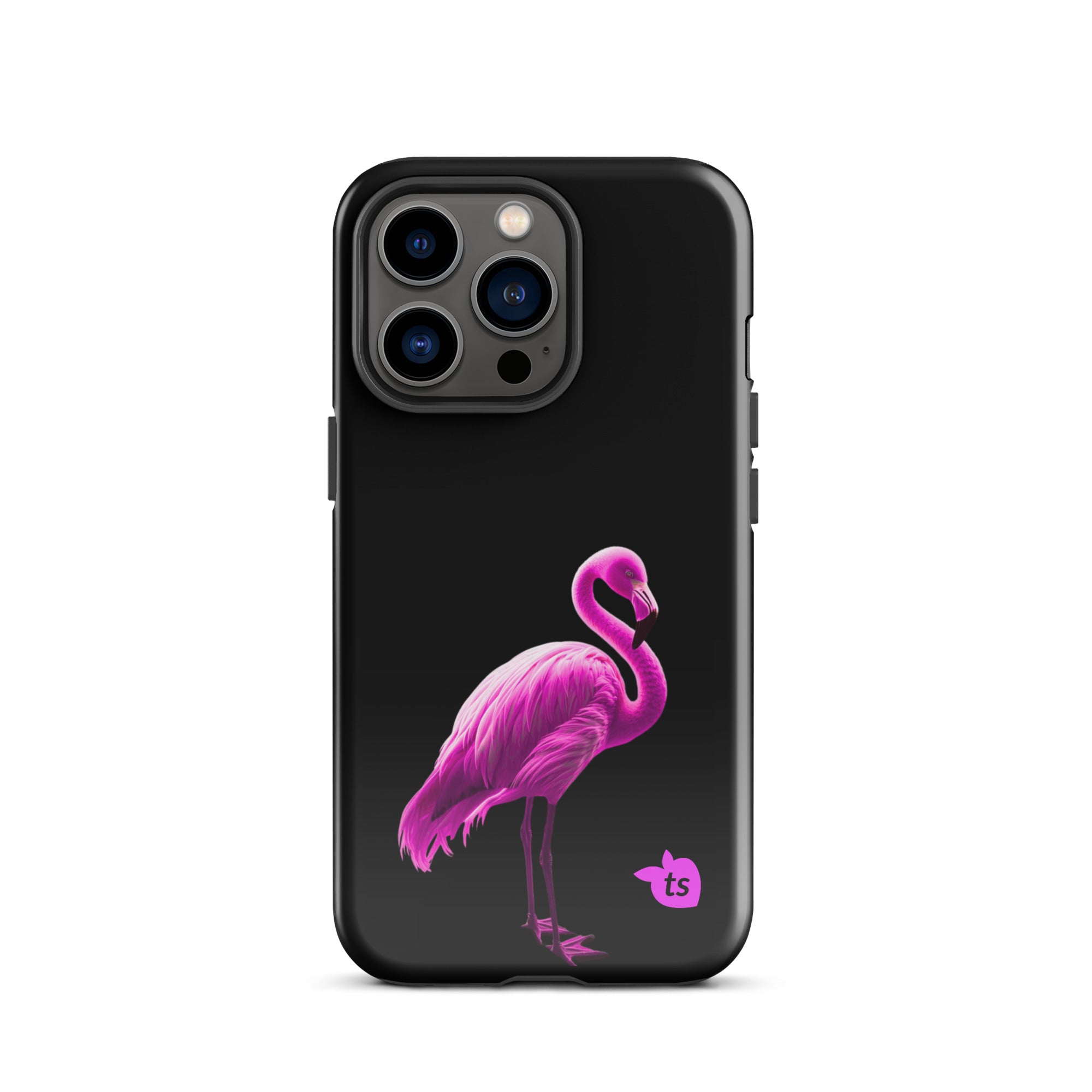 tsgabrielle® • Flamant🦩 Rose • Tough Case Compatible with iPhone® • Latest Models • iPhone 13 Pro Gloss Black