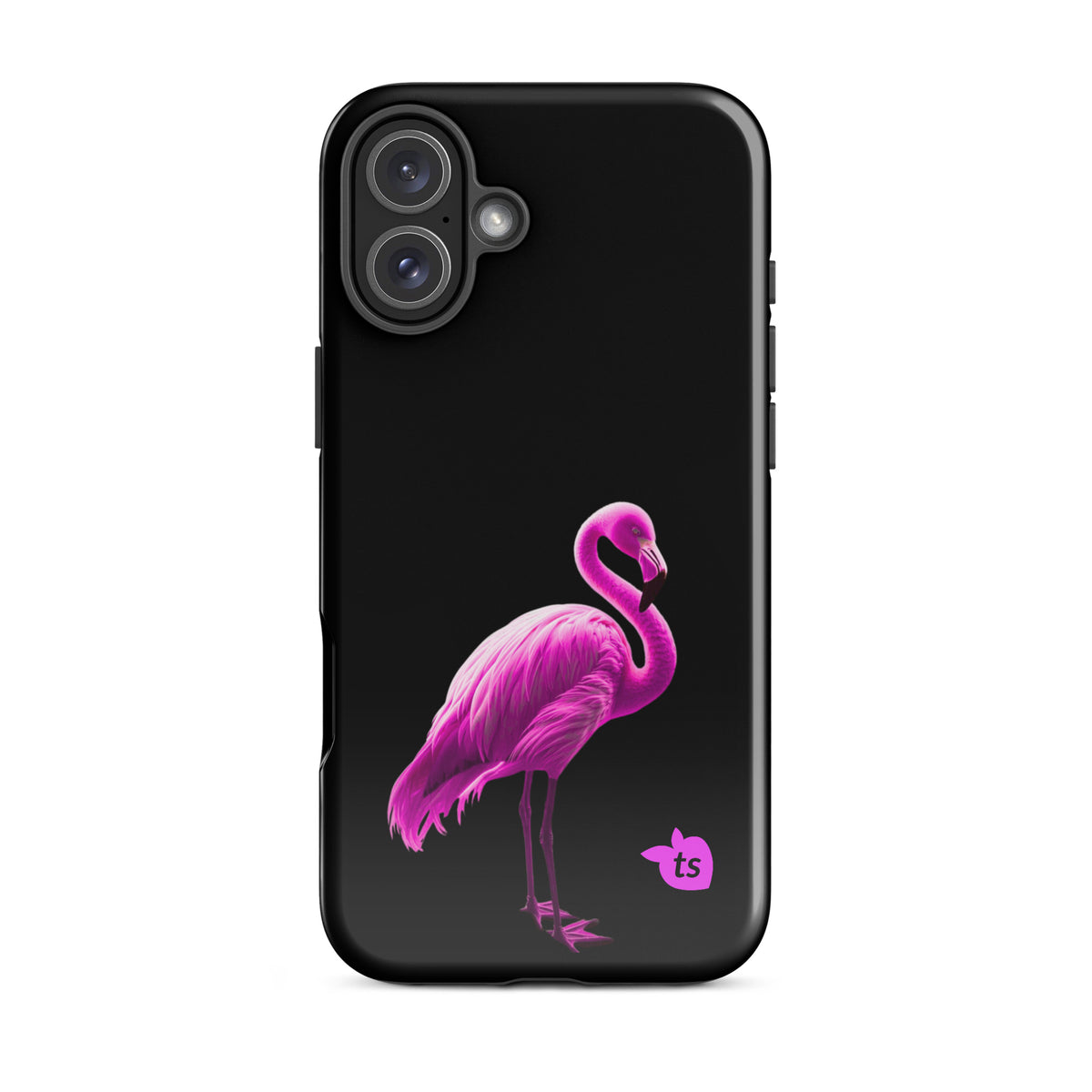 tsgabrielle® • Flamant🦩 Rose • Tough Case Compatible with iPhone® • Latest Models • iPhone 16 Plus Gloss Black