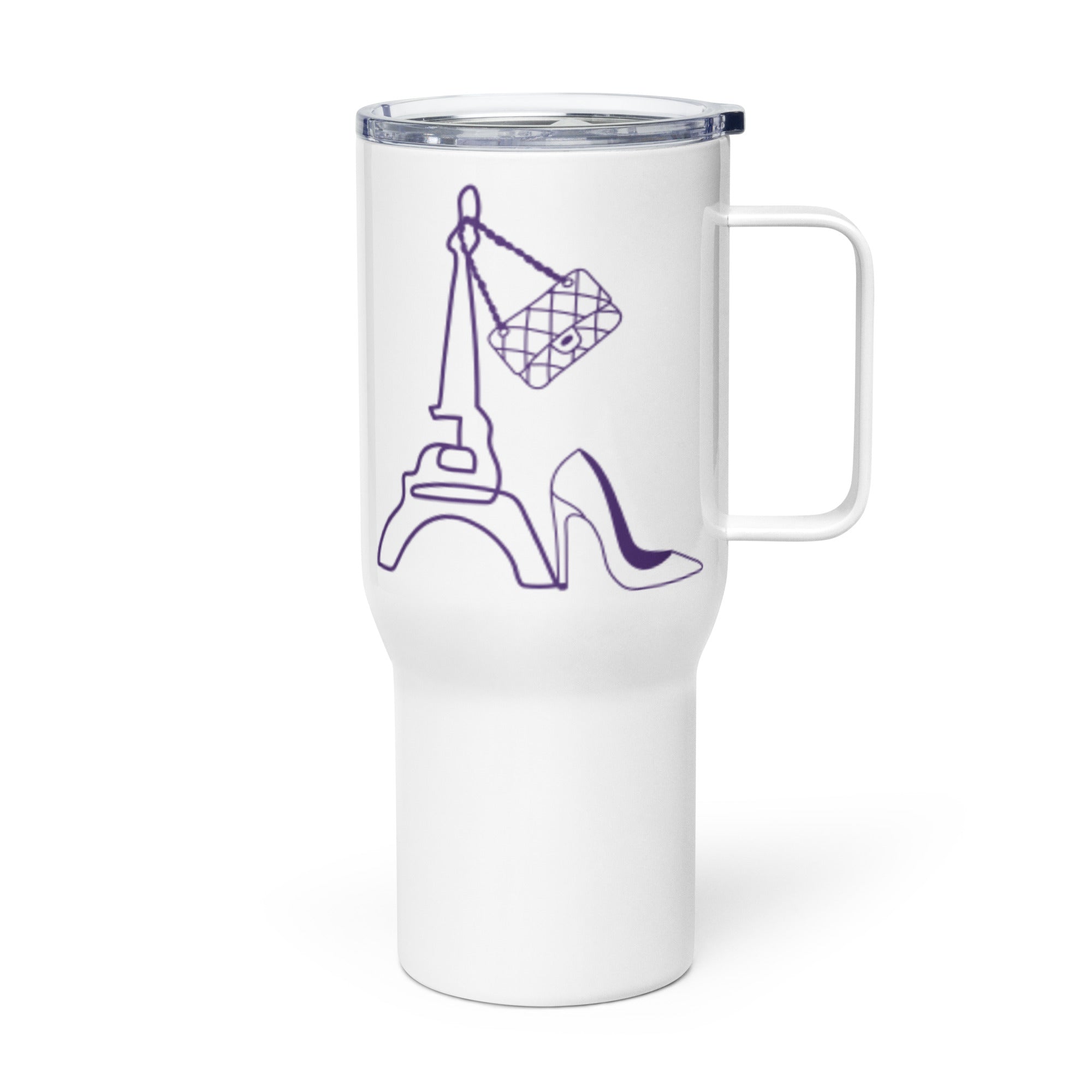 tsgabrielle® • Paris - La Tour Eiffel • Mug With a Handle • 2 Sizes • 25 oz White Stainless steel