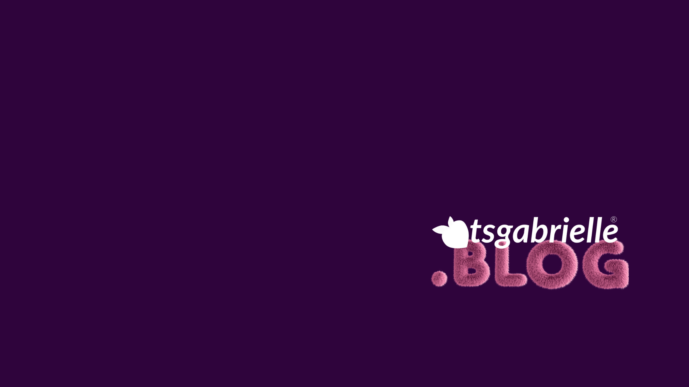 Logo with 'tsgabrielle .BLOG' on a dark purple background