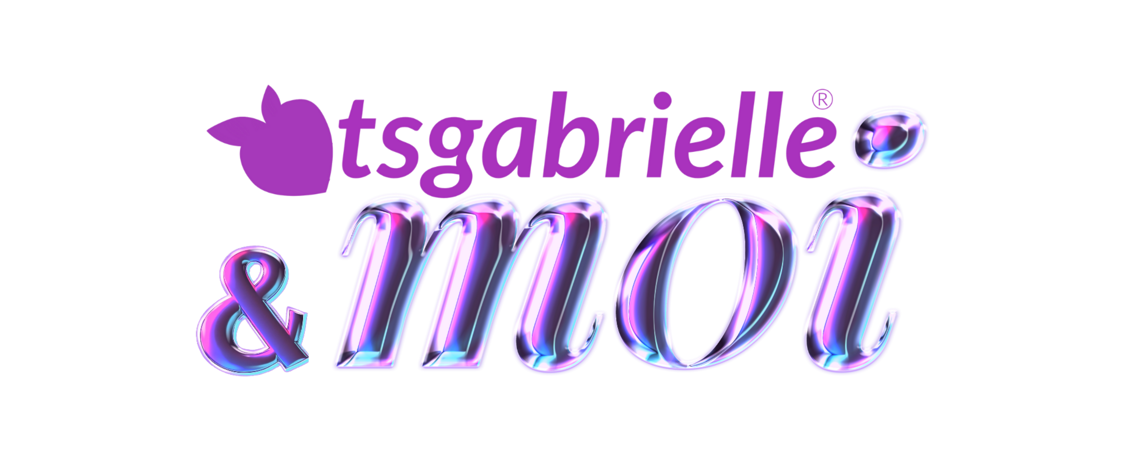 Logo with 'tsgabrielle' and '& moi' in a colorful, gradient font on a white background.