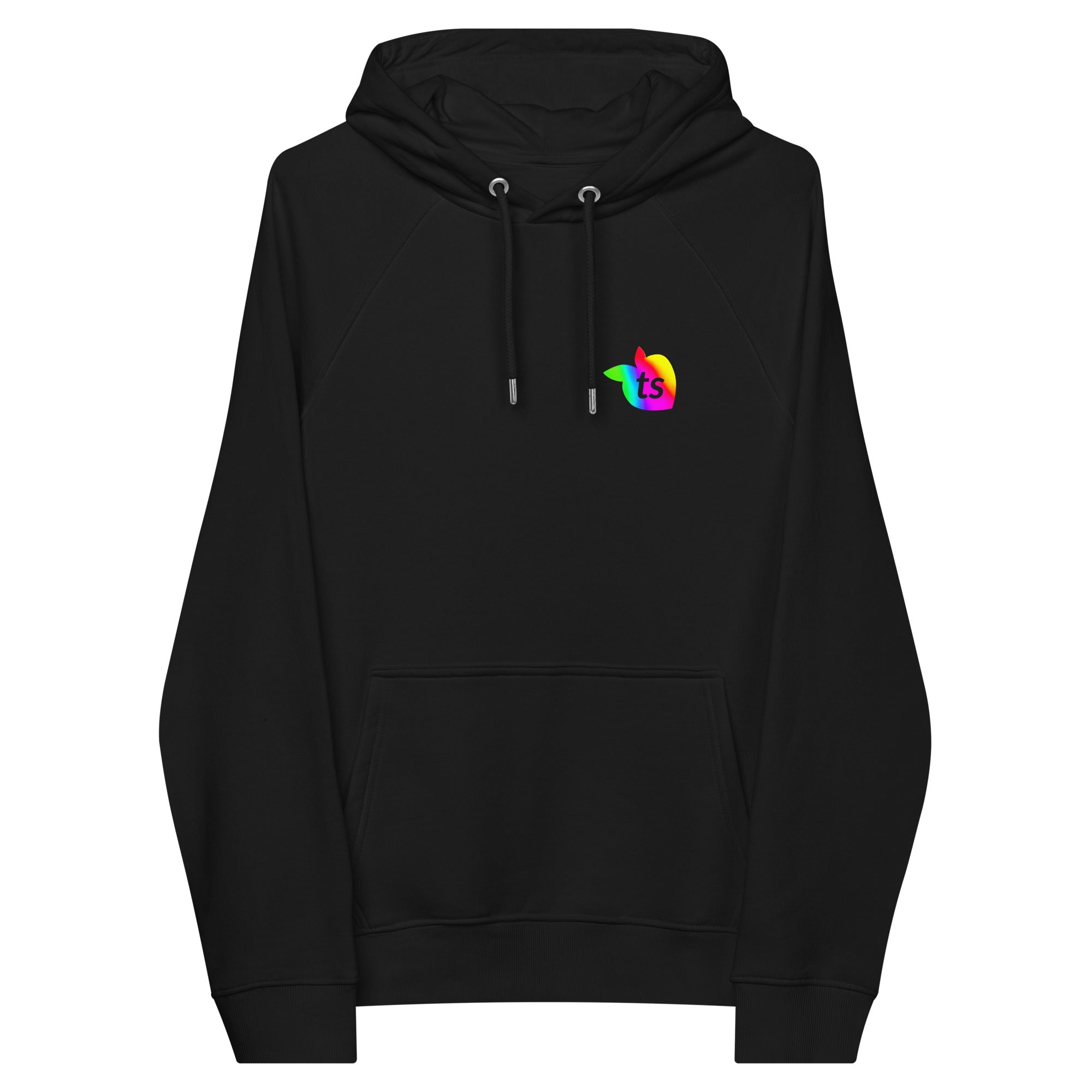 tsgabrielle® • Herren • Pride 25 • Öko-Raglan-Hoodie • Schwarz • 100 % Bio-Baumwolle