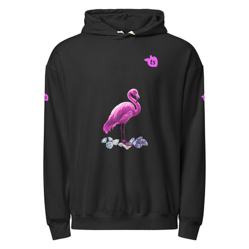 tsgabrielle® • For Her • Flamant 🦩 Rose • Garment-Dyed Lightweight Hoodie • Black • Black Cotton