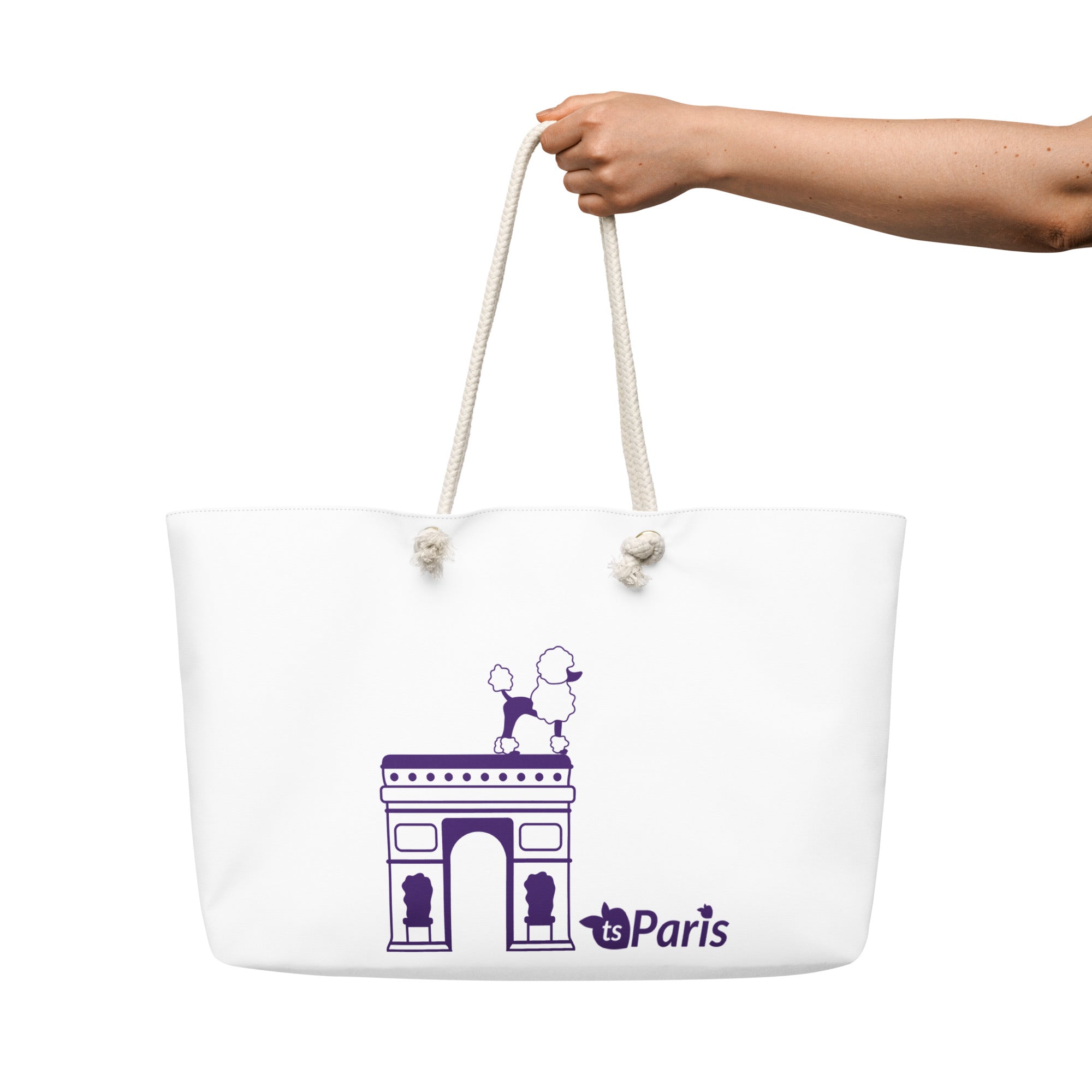 tsgabrielle® • Paris - Arc de Triomphe • Übergroße Weekender-Tasche • Weiß