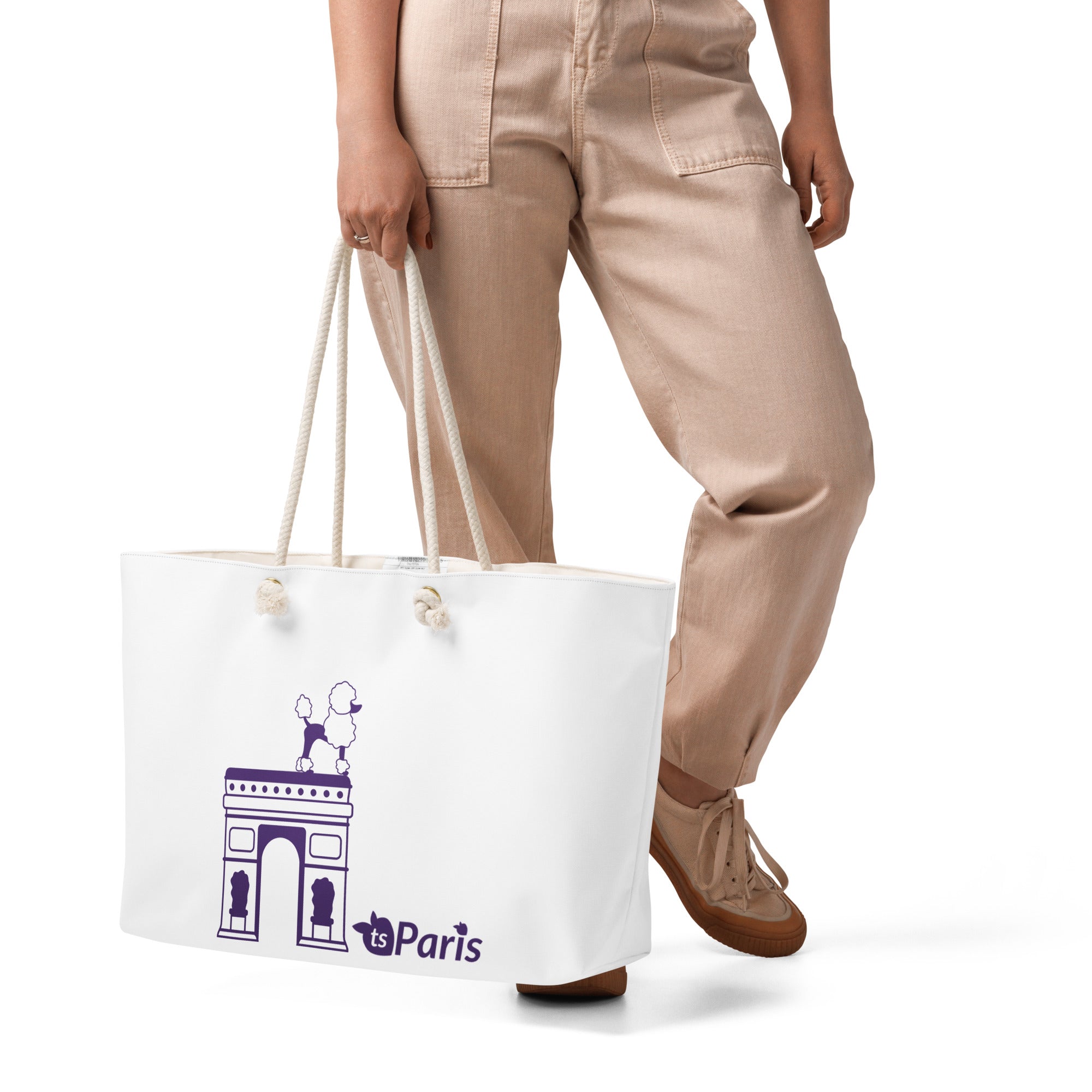 tsgabrielle® • Paris - Arc de Triomphe • Übergroße Weekender-Tasche • Weiß