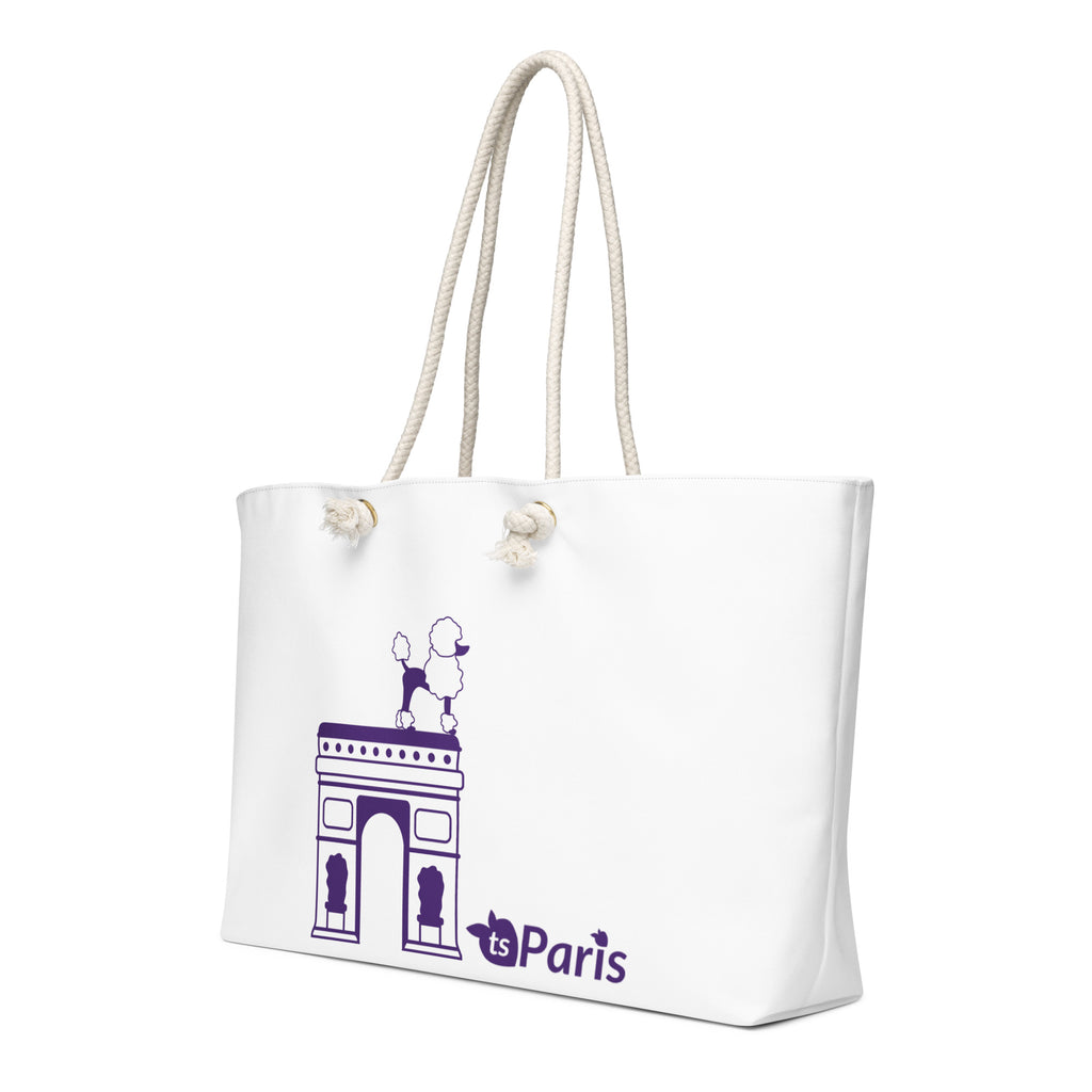 tsgabrielle® • Paris - Arc de Triomphe • Übergroße Weekender-Tasche • Weiß