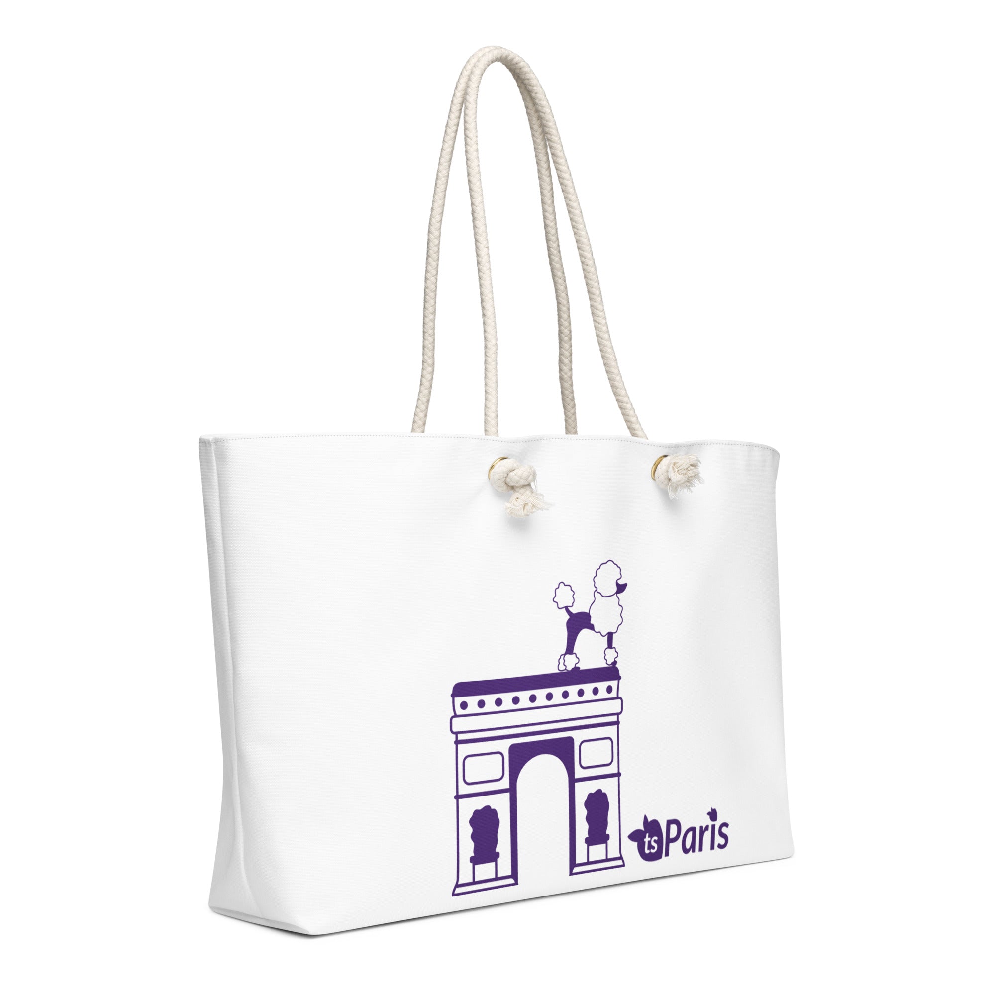 tsgabrielle® • Paris - Arc de Triomphe • Übergroße Weekender-Tasche • Weiß