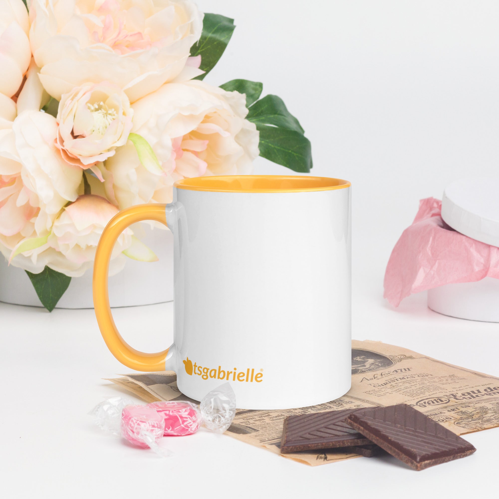tsgabrielle® • Mug with Color Golden Yellow Inside • 11 oz •