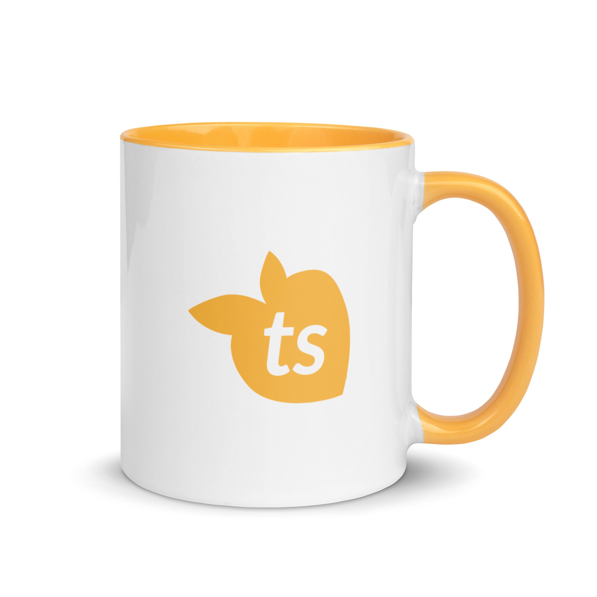 tsgabrielle® • Mug with Color Golden Yellow Inside • 11 oz • golden-yellow ceramic 325 ml