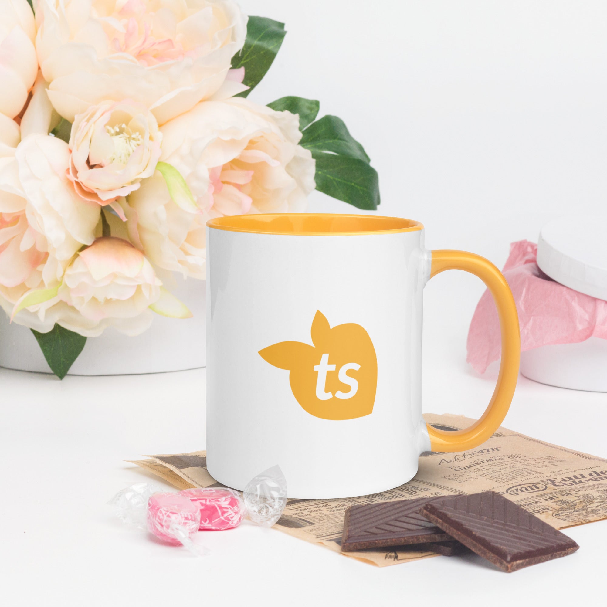 tsgabrielle® • Mug with Color Golden Yellow Inside • 11 oz •