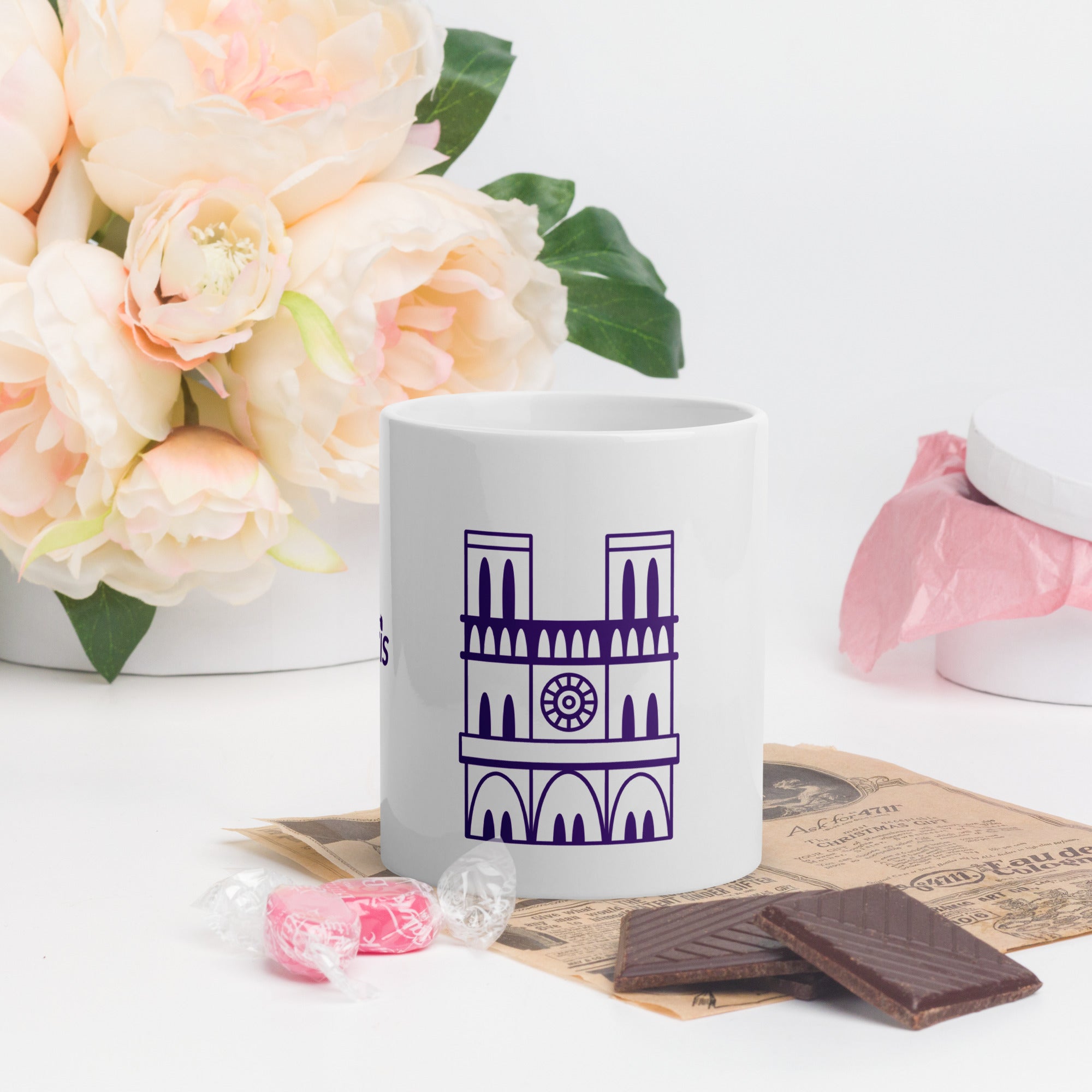 tsgabrielle® • Paris - Kathedrale Notre-Dame • Glänzende Tasse • Weiß