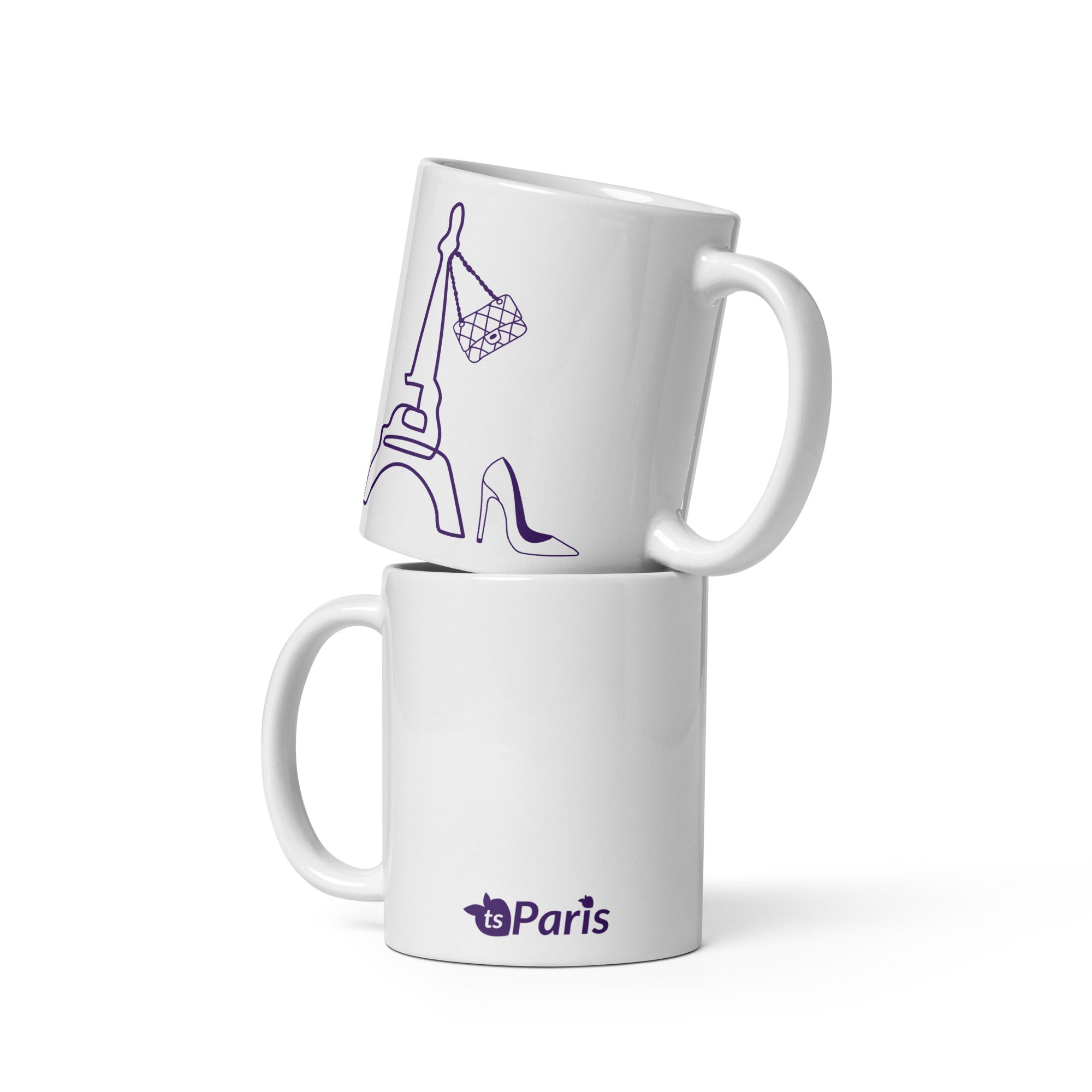 tsgabrielle® • Paris - La Tour Eiffel • Glänzende Tasse • Weiß • Keramik • 325 ml