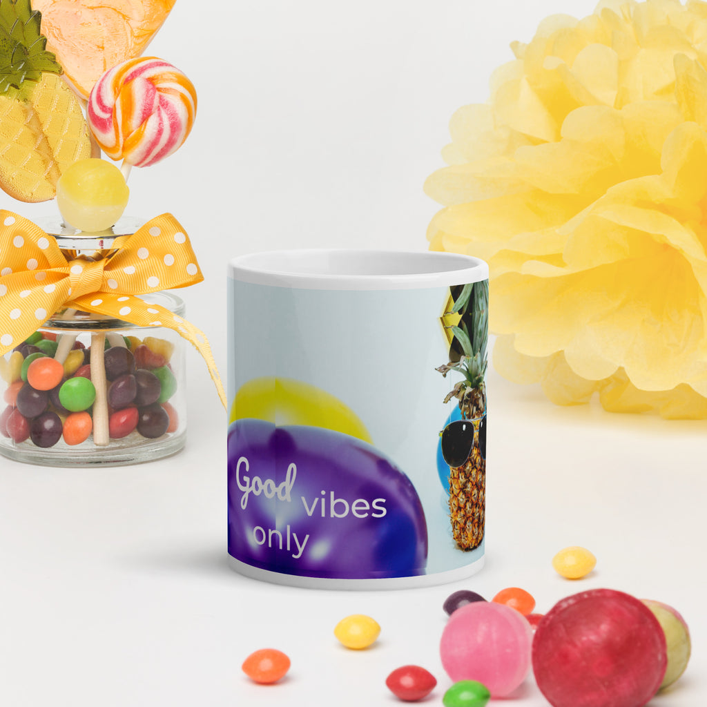 tsgabrielle® • Good Vibes Only • Glänzende Tasse • ​​Schwarz • Keramik • 3 Größen
