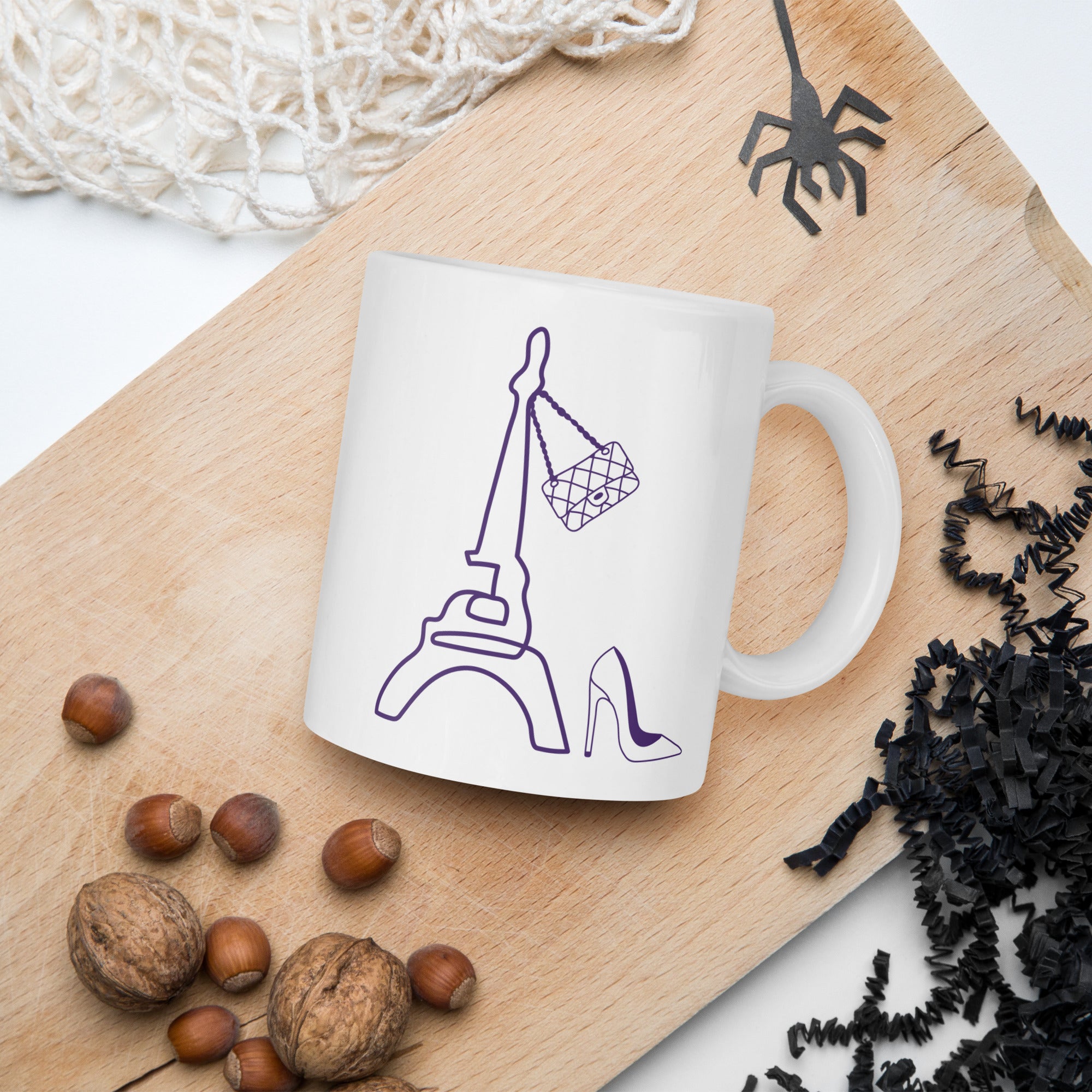 tsgabrielle® • Paris - La Tour Eiffel • Glänzende Tasse • Weiß • Keramik • 325 ml
