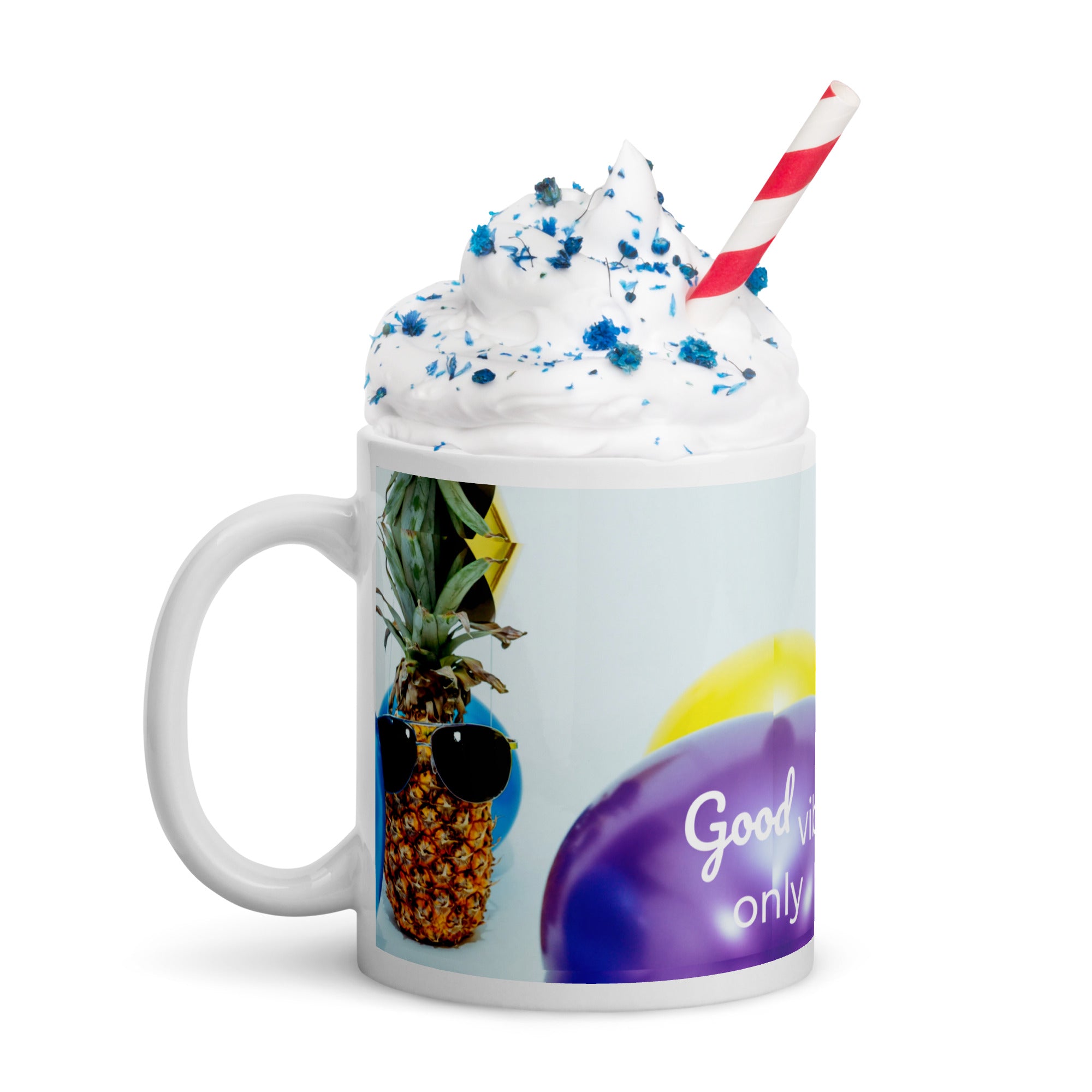 tsgabrielle® • Good Vibes Only • Glänzende Tasse • ​​Schwarz • Keramik • 3 Größen