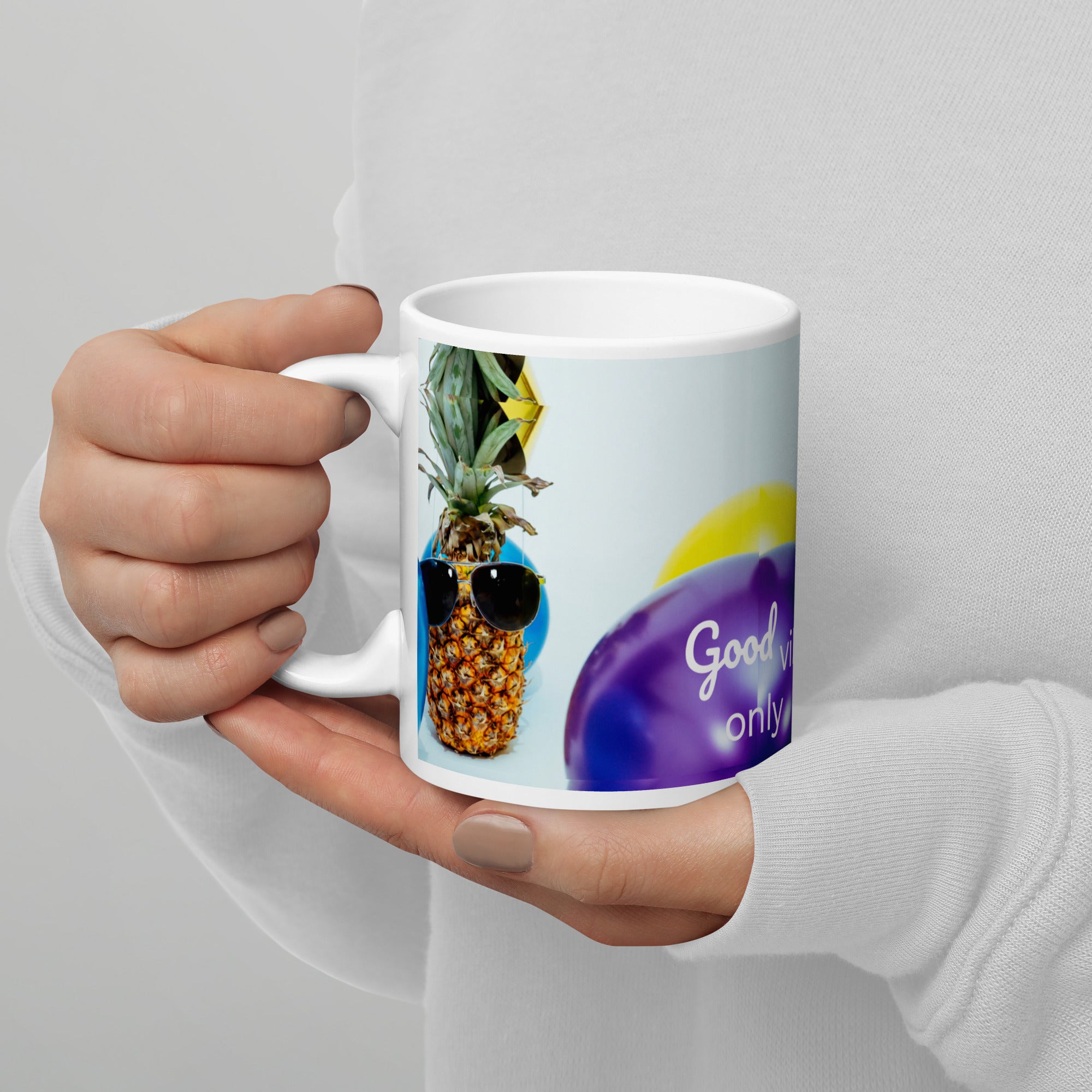 tsgabrielle® • Good Vibes Only • Glänzende Tasse • ​​Schwarz • Keramik • 3 Größen