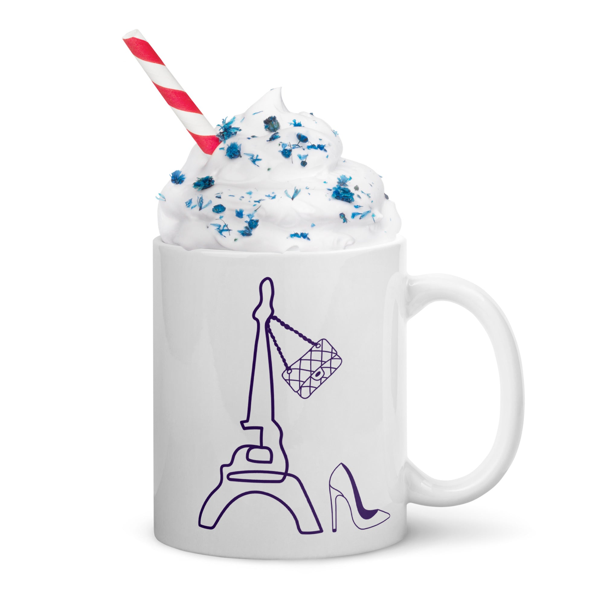 tsgabrielle® • Paris - La Tour Eiffel • Glänzende Tasse • Weiß • Keramik • 325 ml