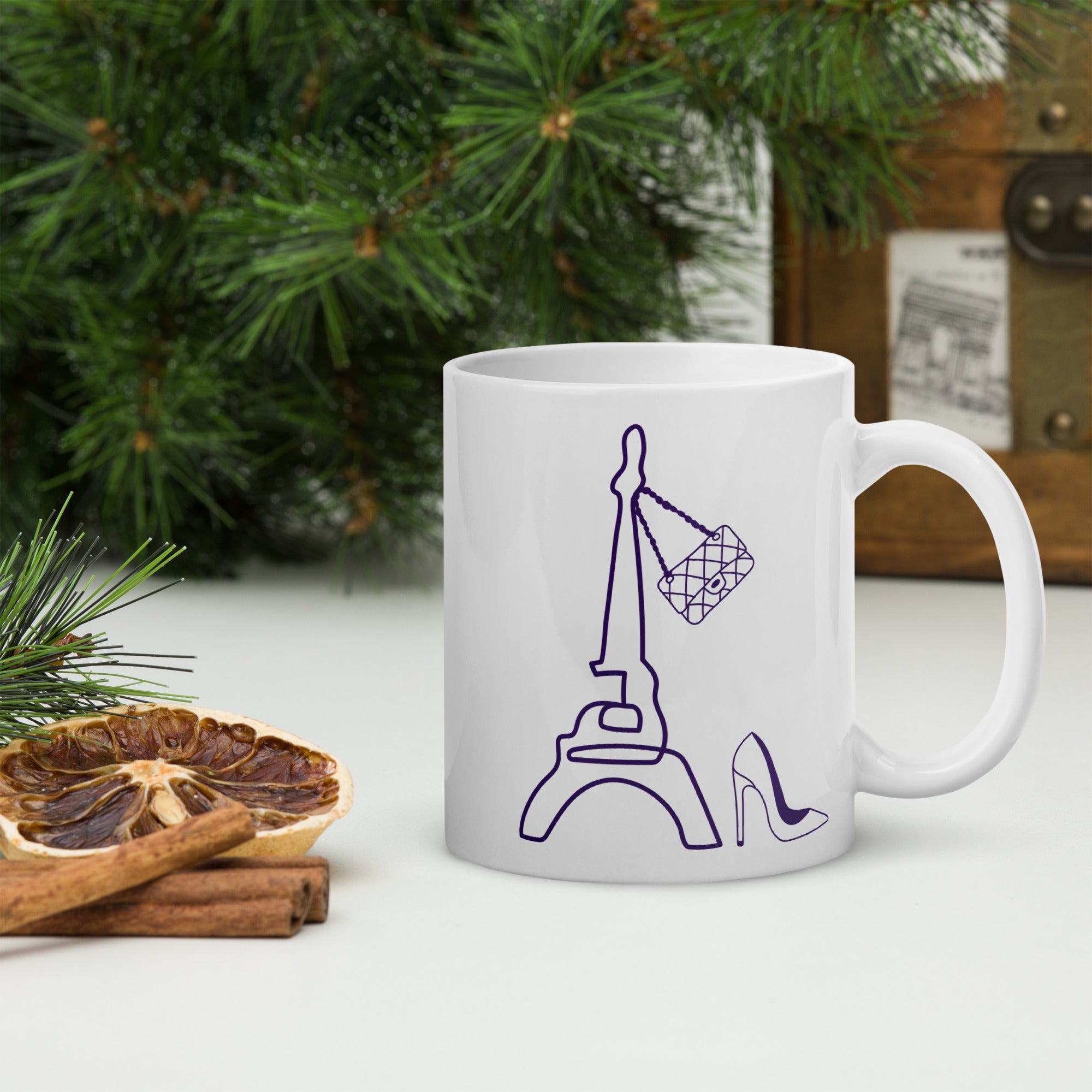 tsgabrielle® • Paris - La Tour Eiffel • Glänzende Tasse • Weiß • Keramik • 325 ml