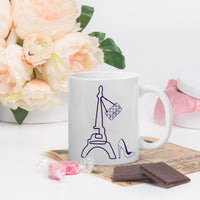 tsgabrielle® • Paris - La Tour Eiffel • Glänzende Tasse • Weiß • Keramik • 325 ml
