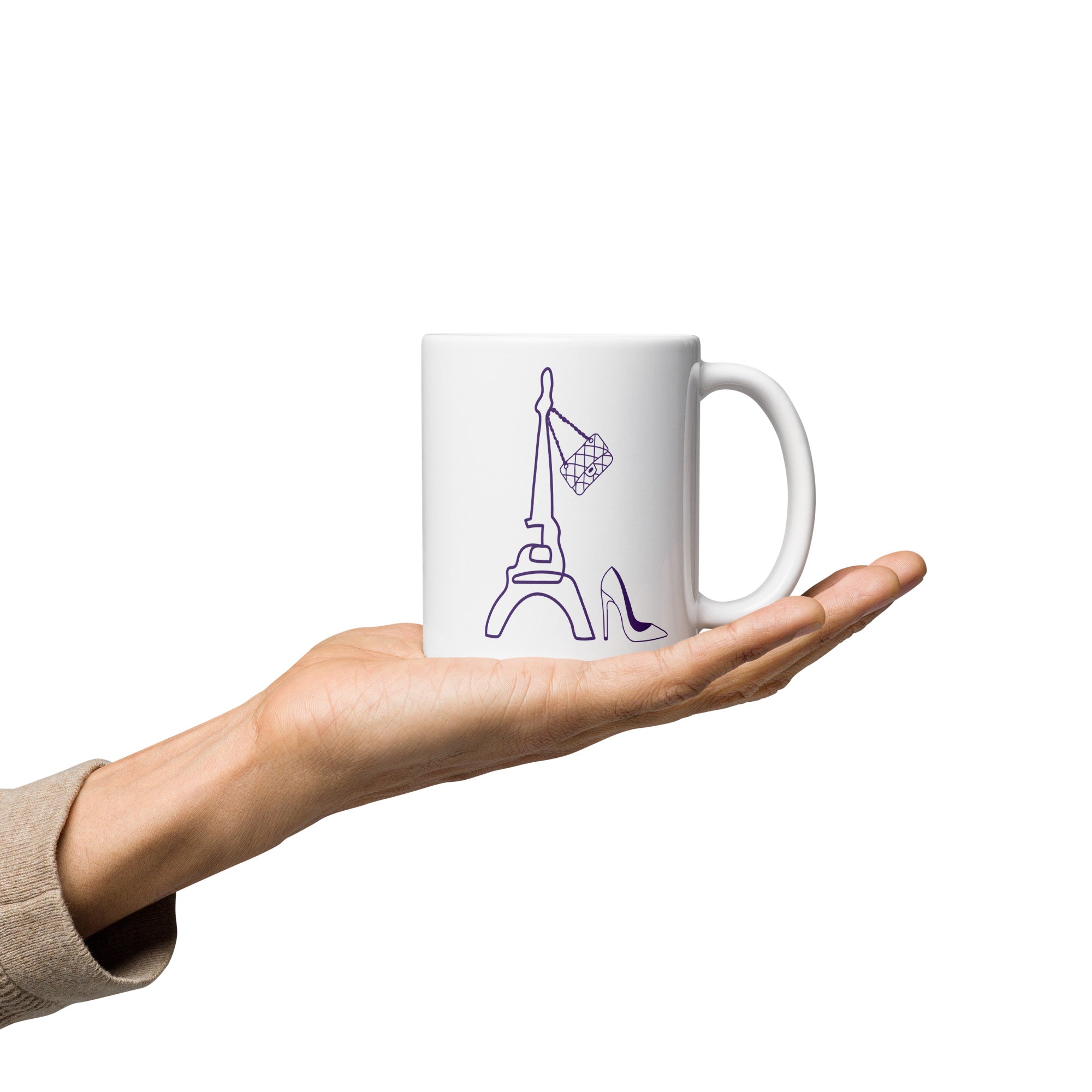 tsgabrielle® • Paris - La Tour Eiffel • Glänzende Tasse • Weiß • Keramik • 325 ml