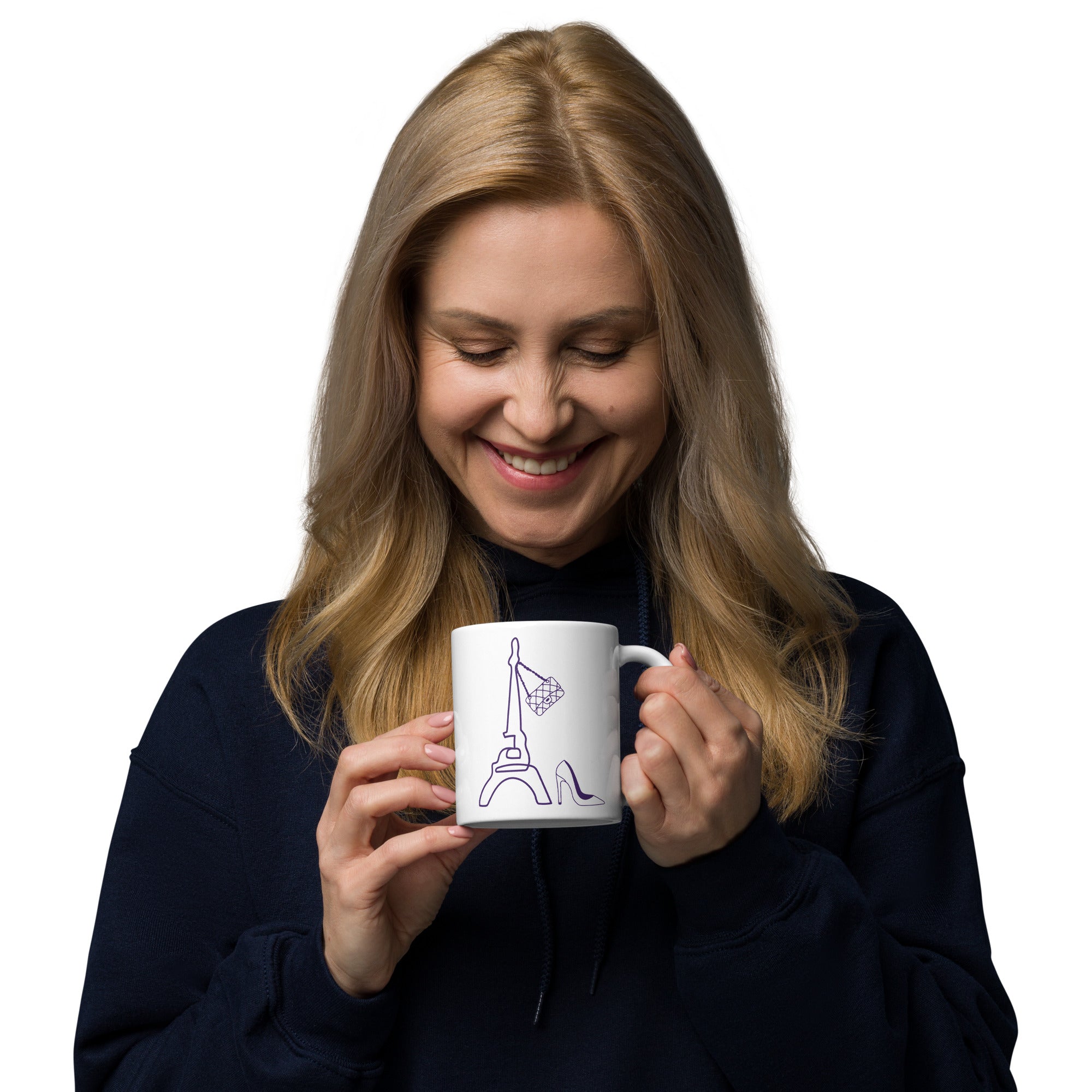 tsgabrielle® • Paris - La Tour Eiffel • Glänzende Tasse • Weiß • Keramik • 325 ml