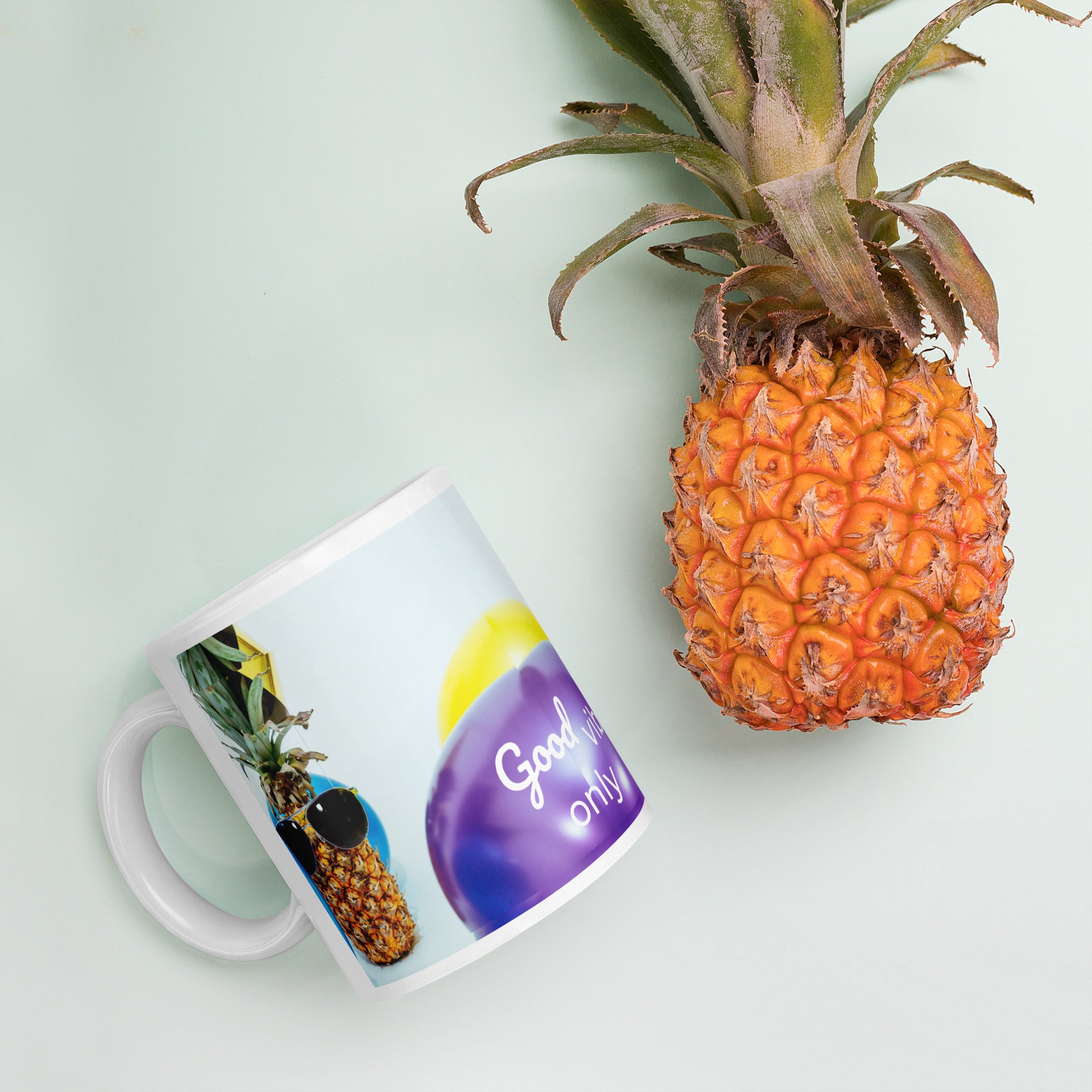 tsgabrielle® • Good Vibes Only • Glänzende Tasse • ​​Schwarz • Keramik • 3 Größen