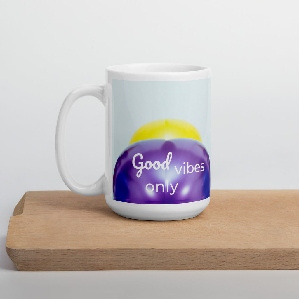 tsgabrielle® • Good Vibes Only • Glänzende Tasse • ​​Schwarz • Keramik • 3 Größen