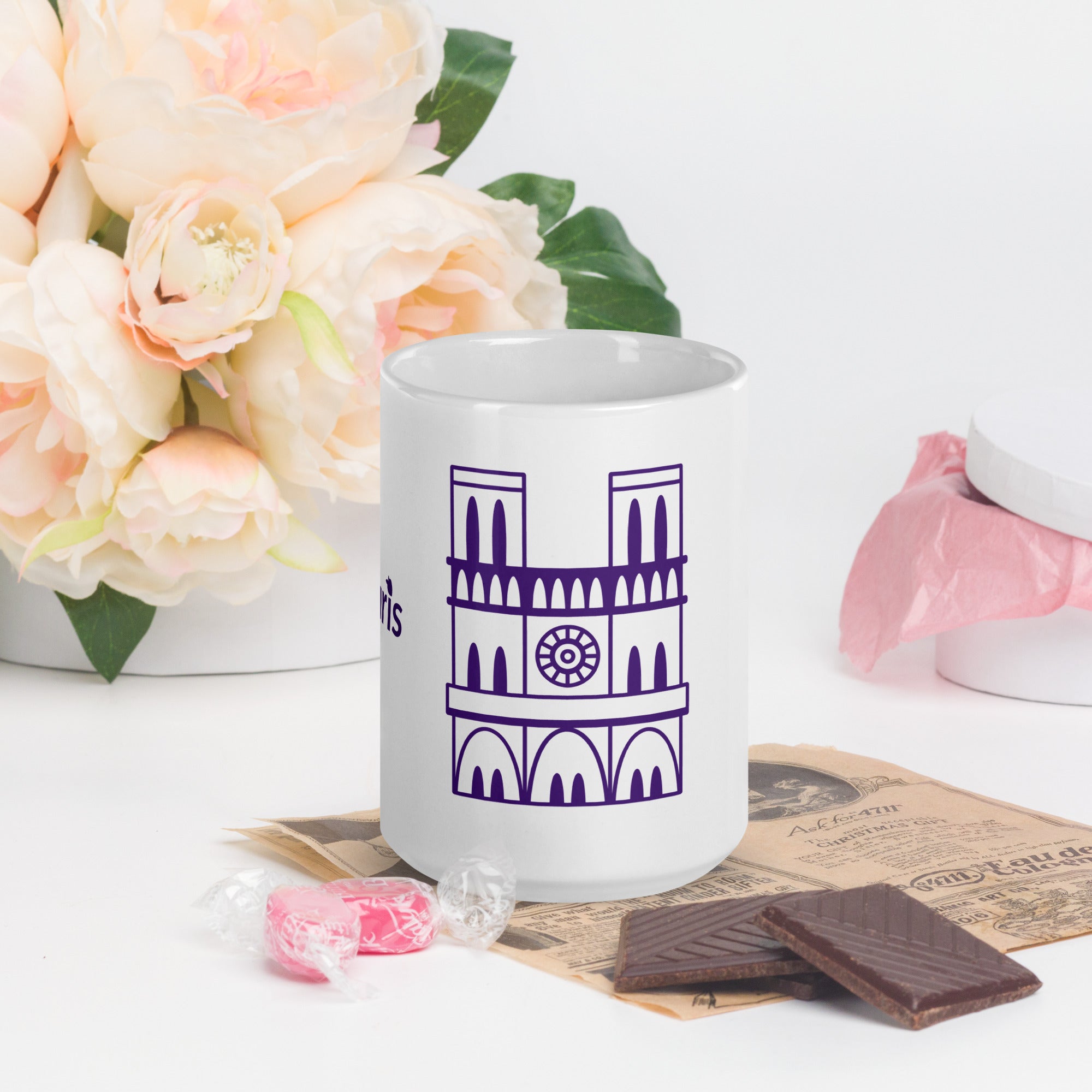 tsgabrielle® • Paris - Kathedrale Notre-Dame • Glänzende Tasse • Weiß