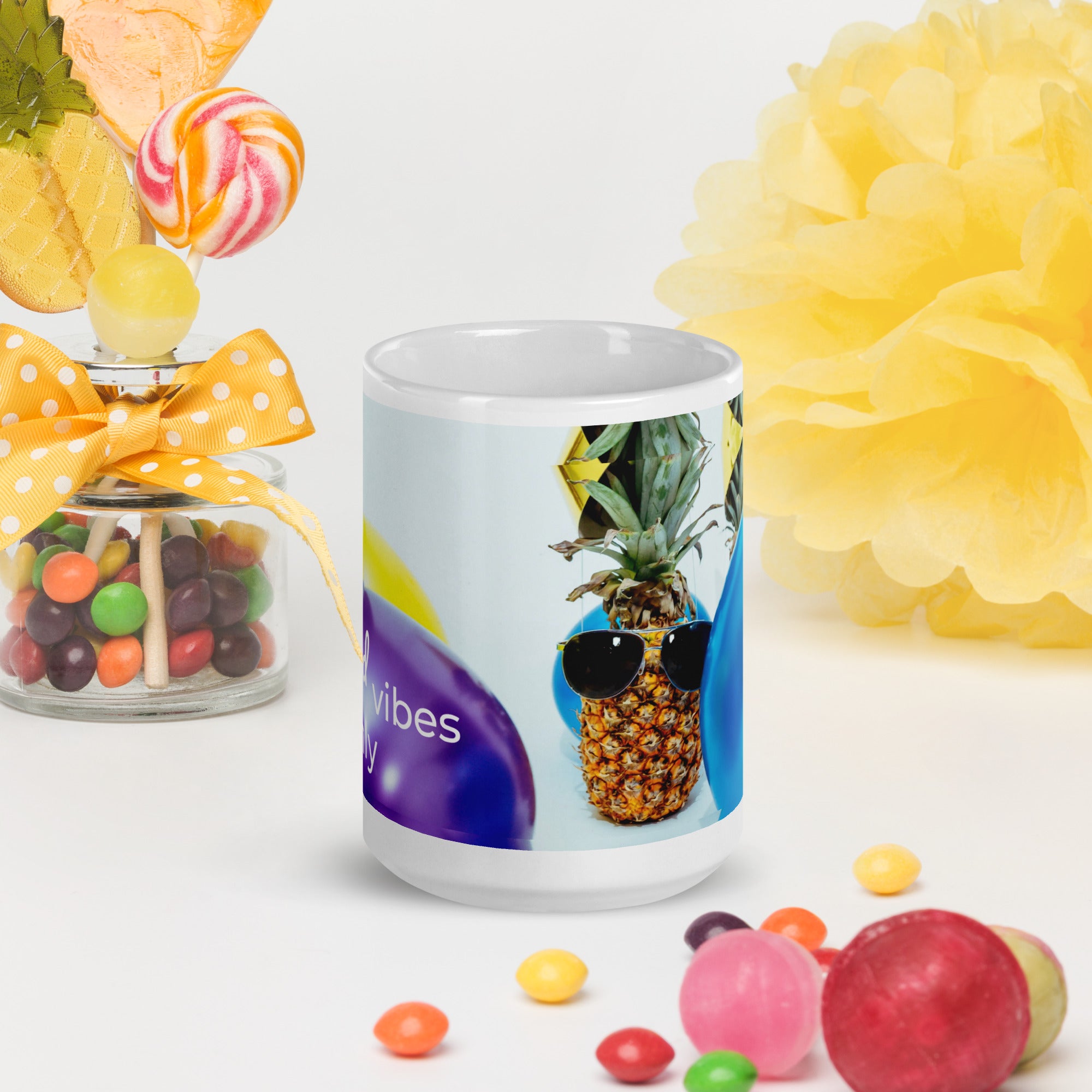 tsgabrielle® • Good Vibes Only • Glänzende Tasse • ​​Schwarz • Keramik • 3 Größen