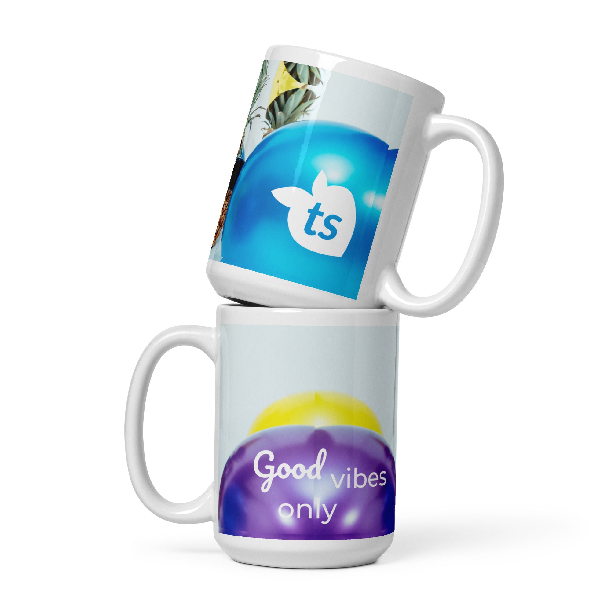 tsgabrielle® • Good Vibes Only • Glänzende Tasse • ​​Schwarz • Keramik • 3 Größen