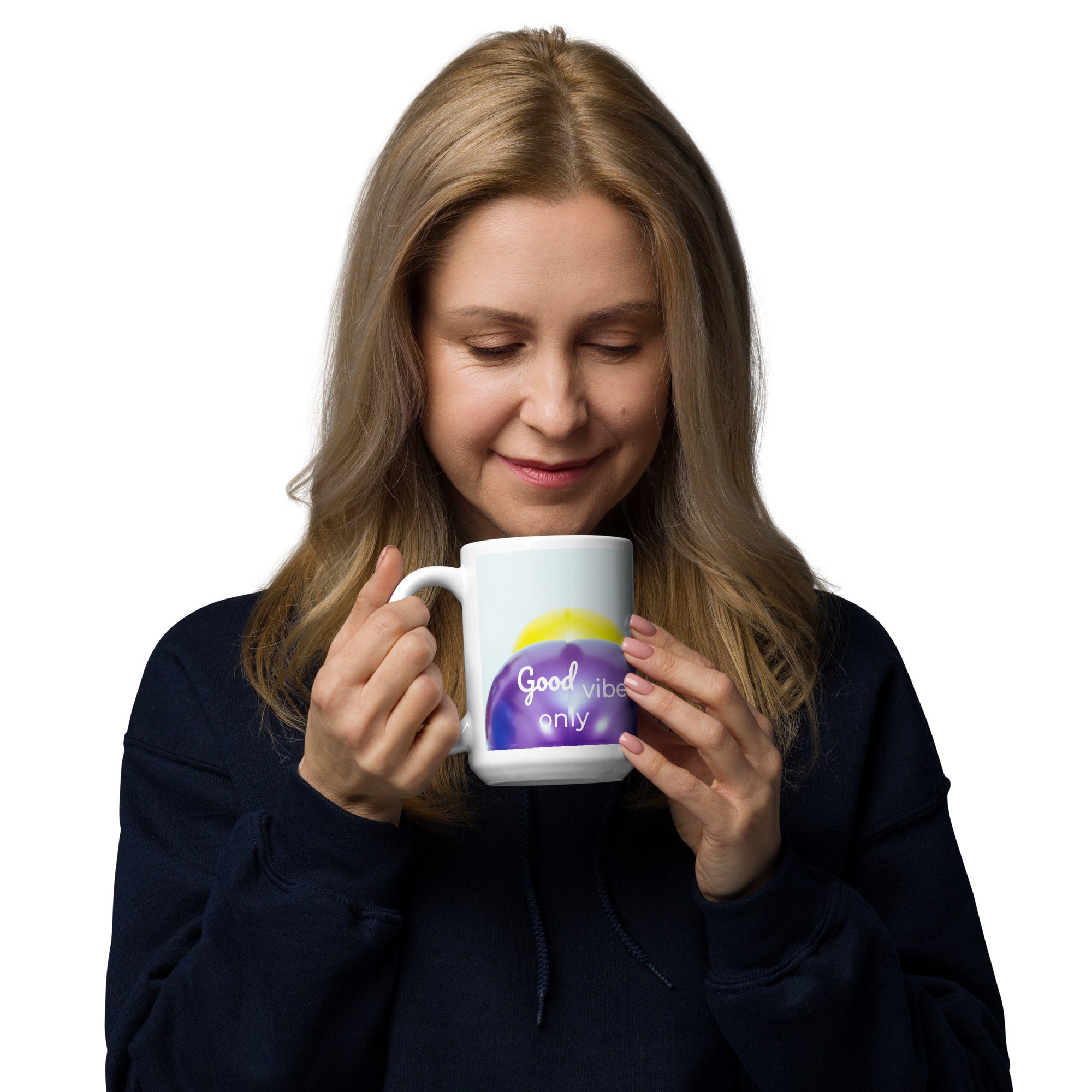 tsgabrielle® • Good Vibes Only • Glänzende Tasse • ​​Schwarz • Keramik • 3 Größen