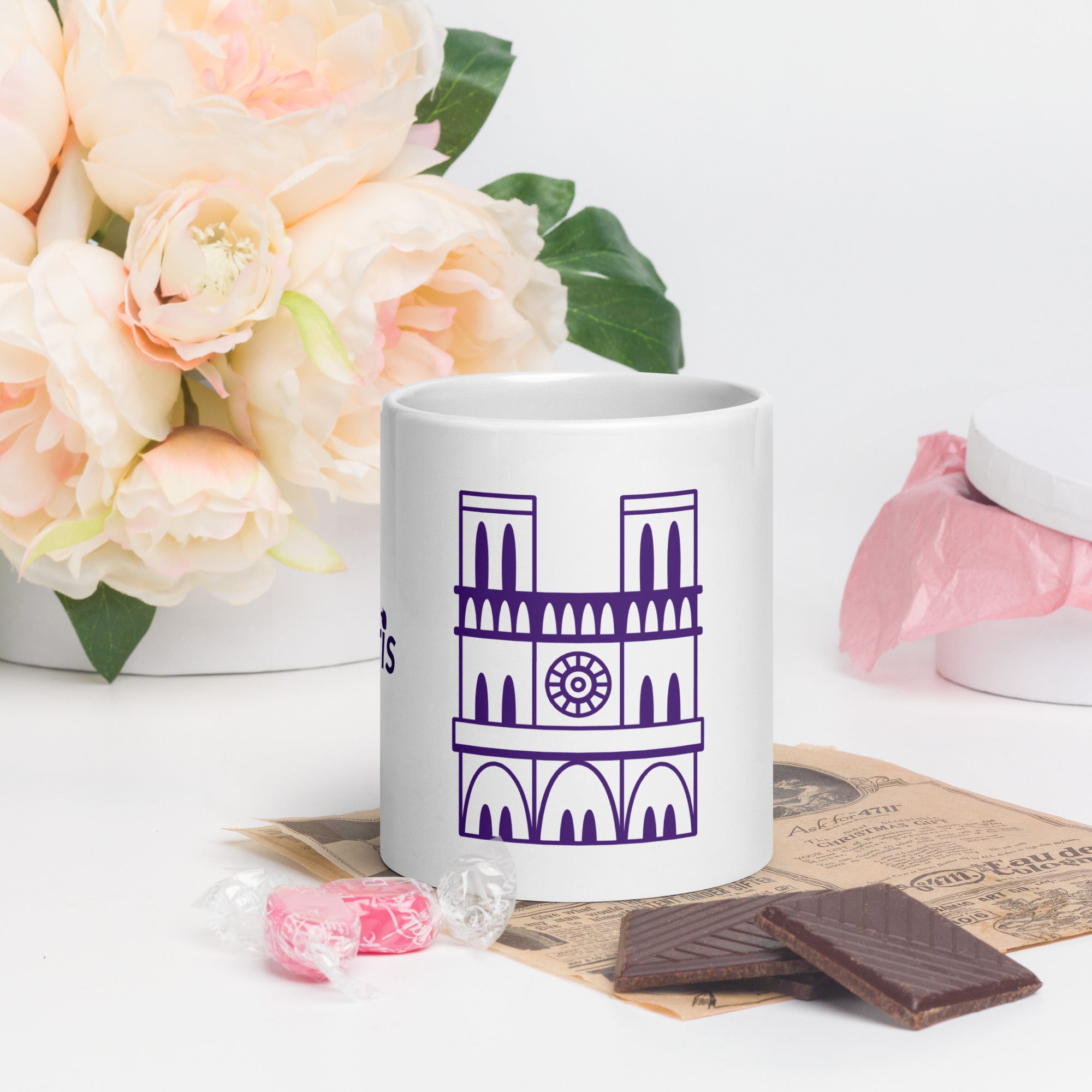 tsgabrielle® • Paris - Kathedrale Notre-Dame • Glänzende Tasse • Weiß