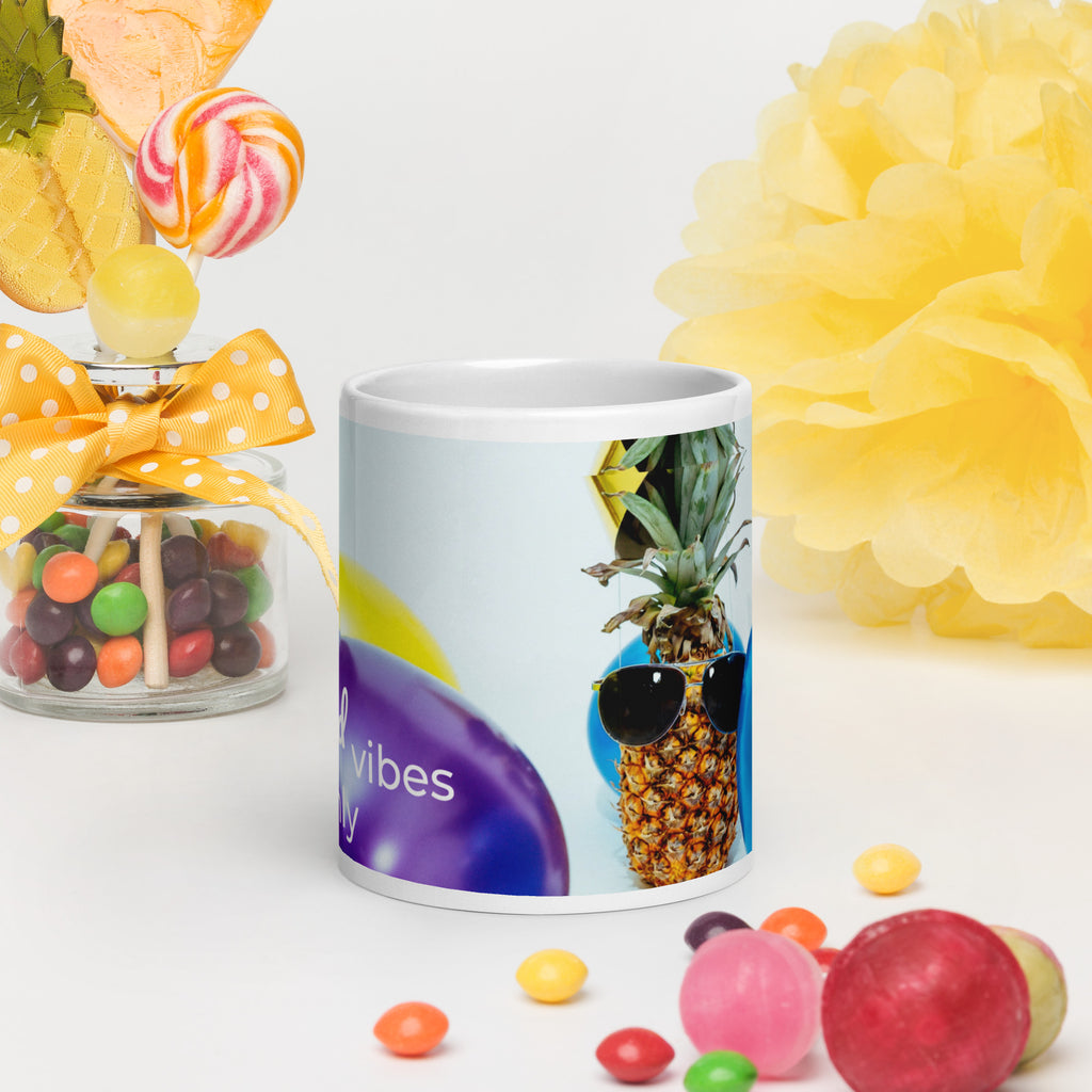 tsgabrielle® • Good Vibes Only • Glänzende Tasse • ​​Schwarz • Keramik • 3 Größen