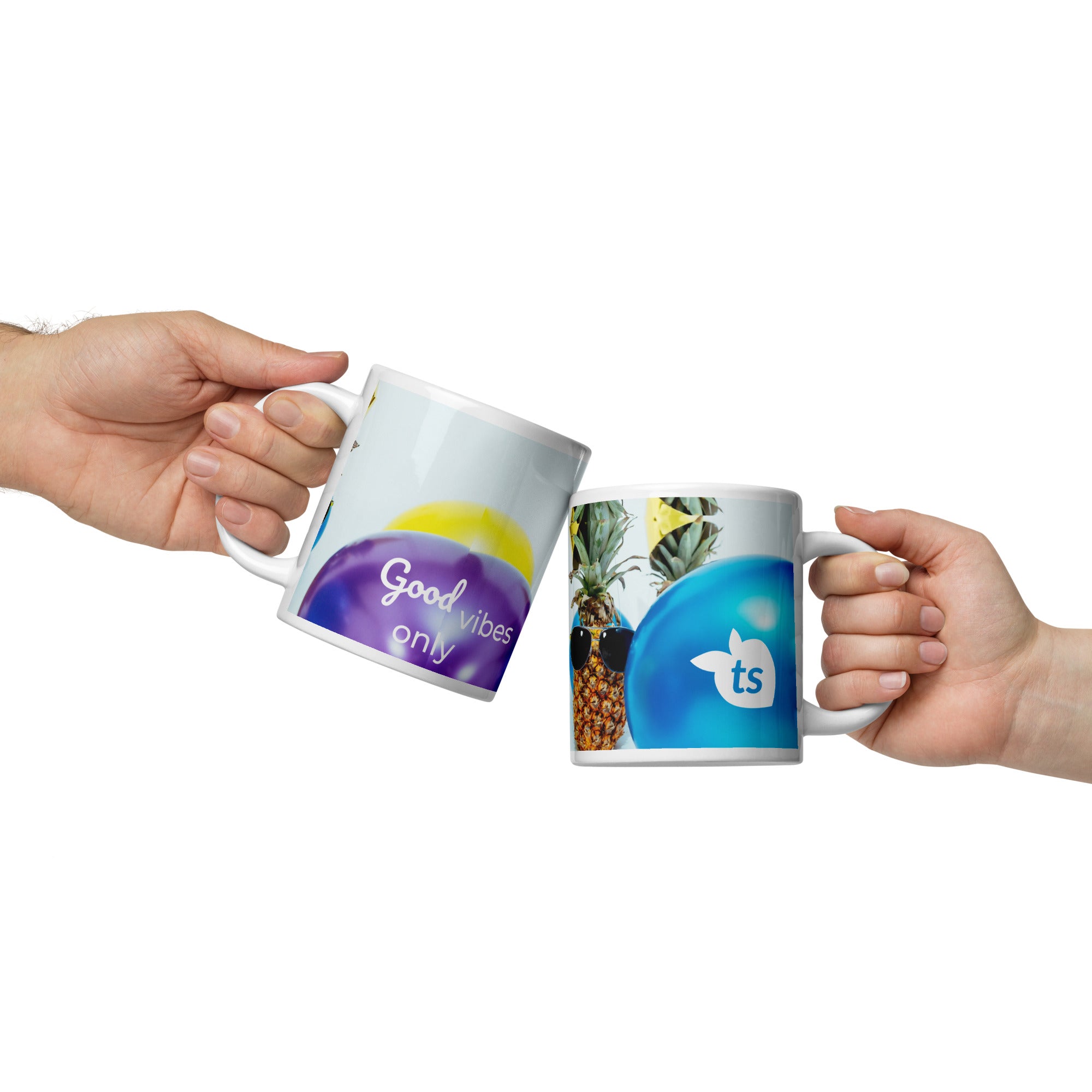 tsgabrielle® • Good Vibes Only • Glänzende Tasse • ​​Schwarz • Keramik • 3 Größen